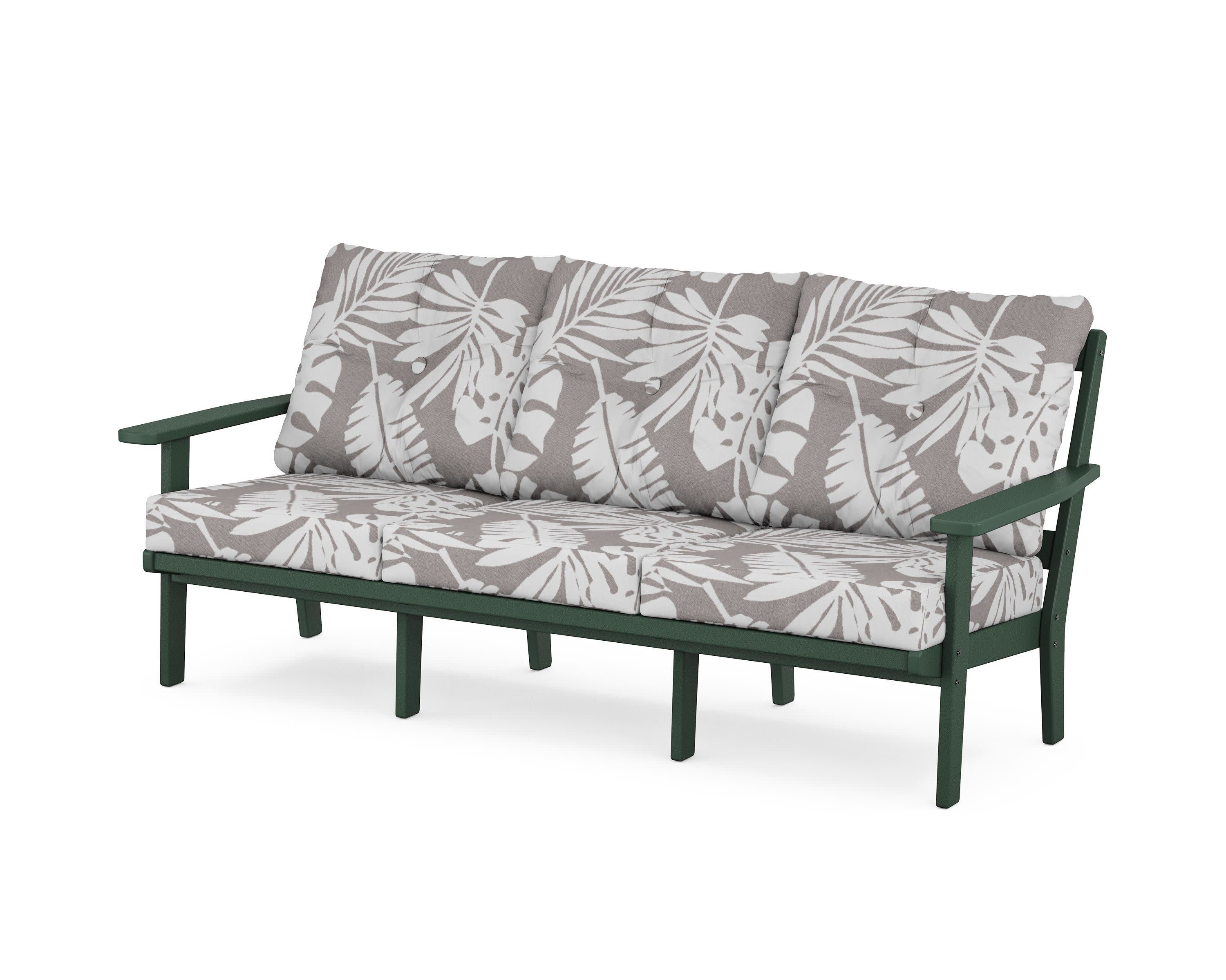 PrairieDeep Seating Sofa in Green / Leaf Grey Mist
