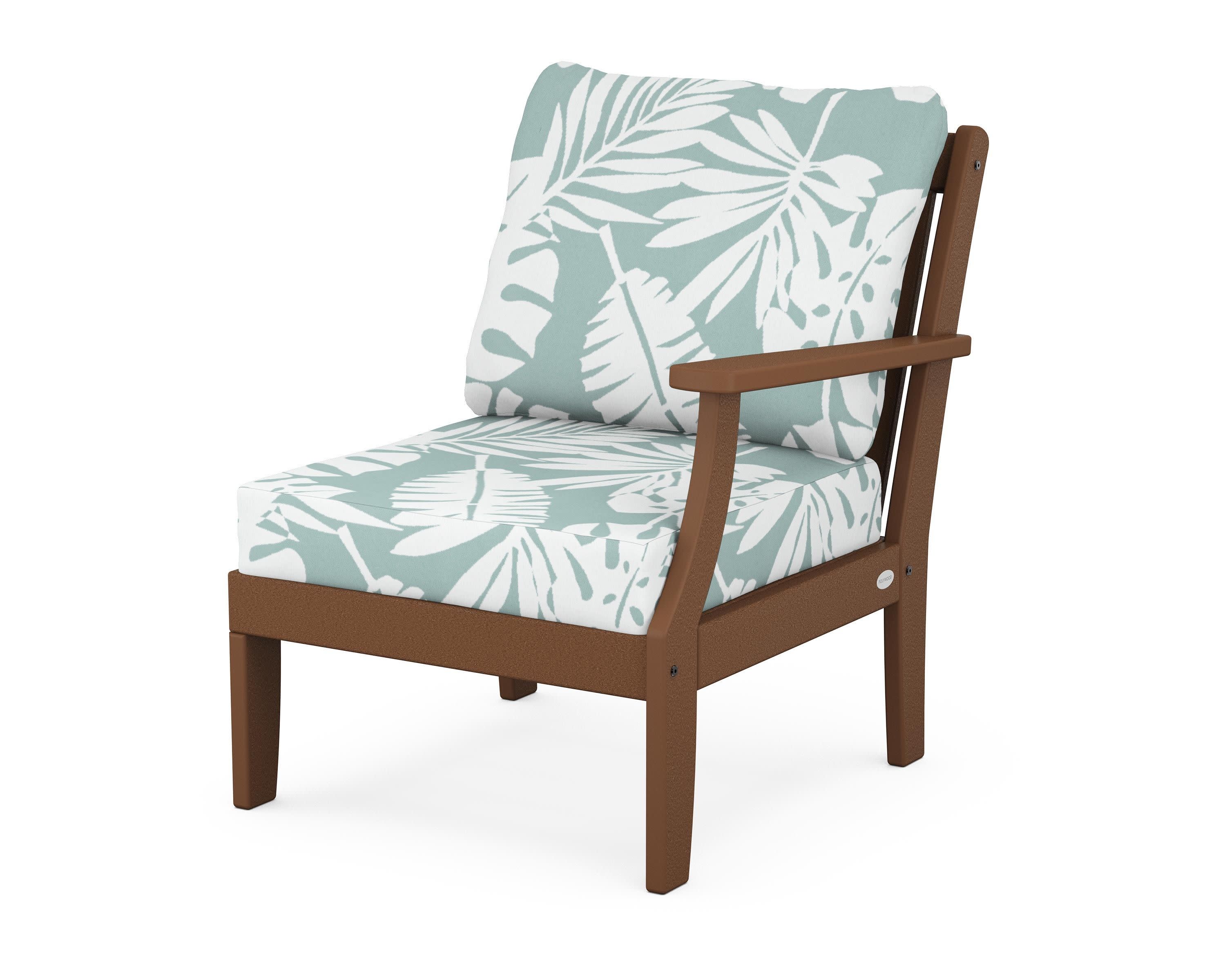 Braxton Modular Right Arm Chair in Teak / Leaf Glacier Spa
