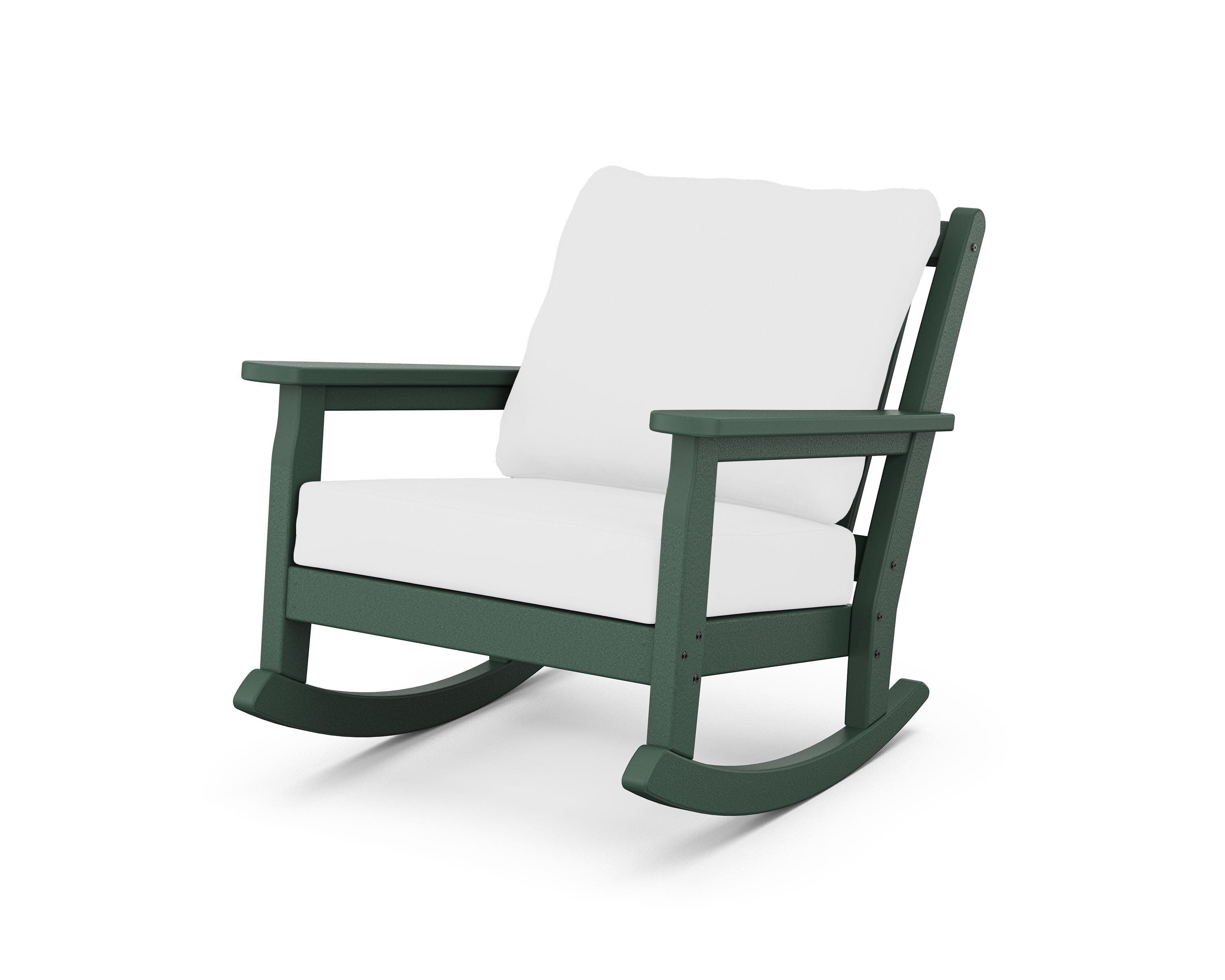 Chippendale Deep Seating Rocking Chair in Green / Natural