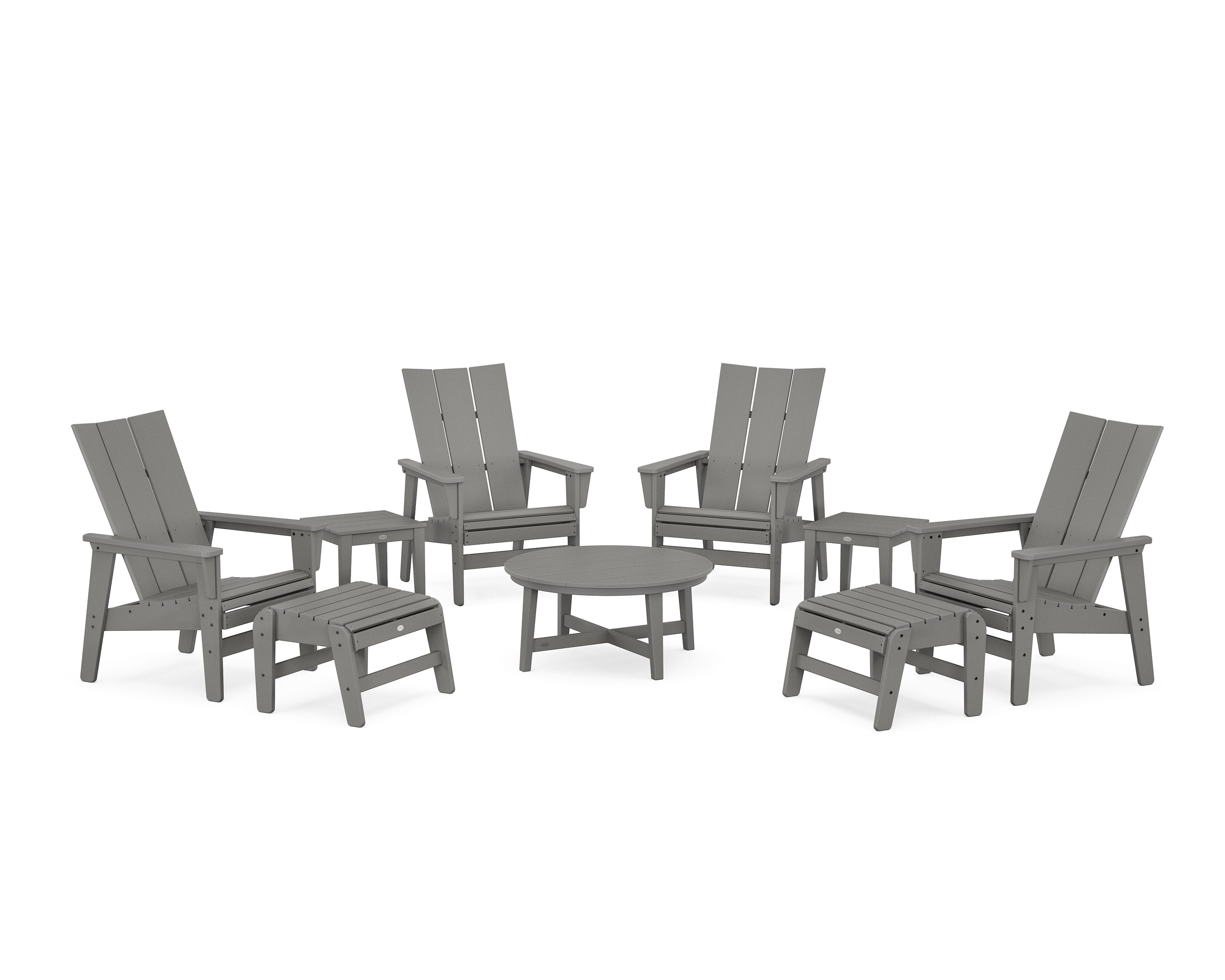Modern Grand Upright Adirondack 9-Piece Conversation Set