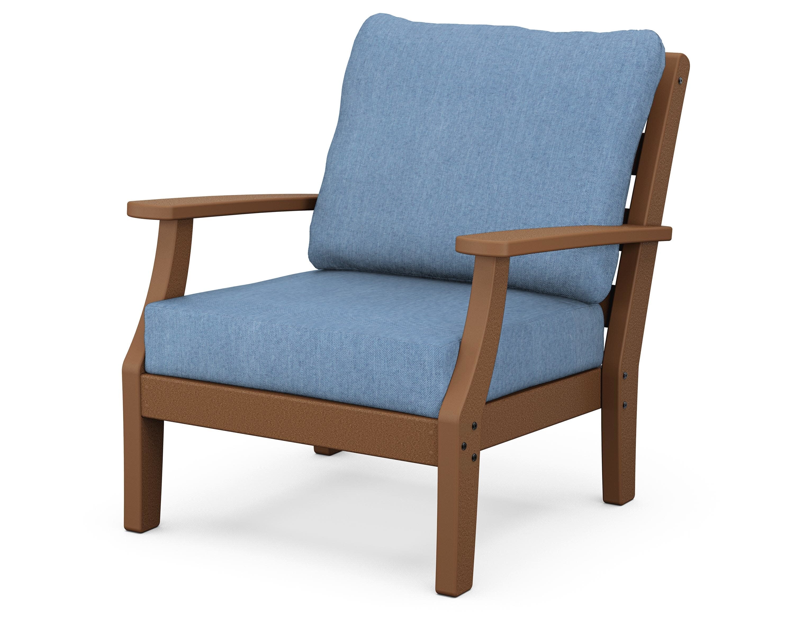 Chesapeake Deep Seating Chair in Teak / Sky Blue