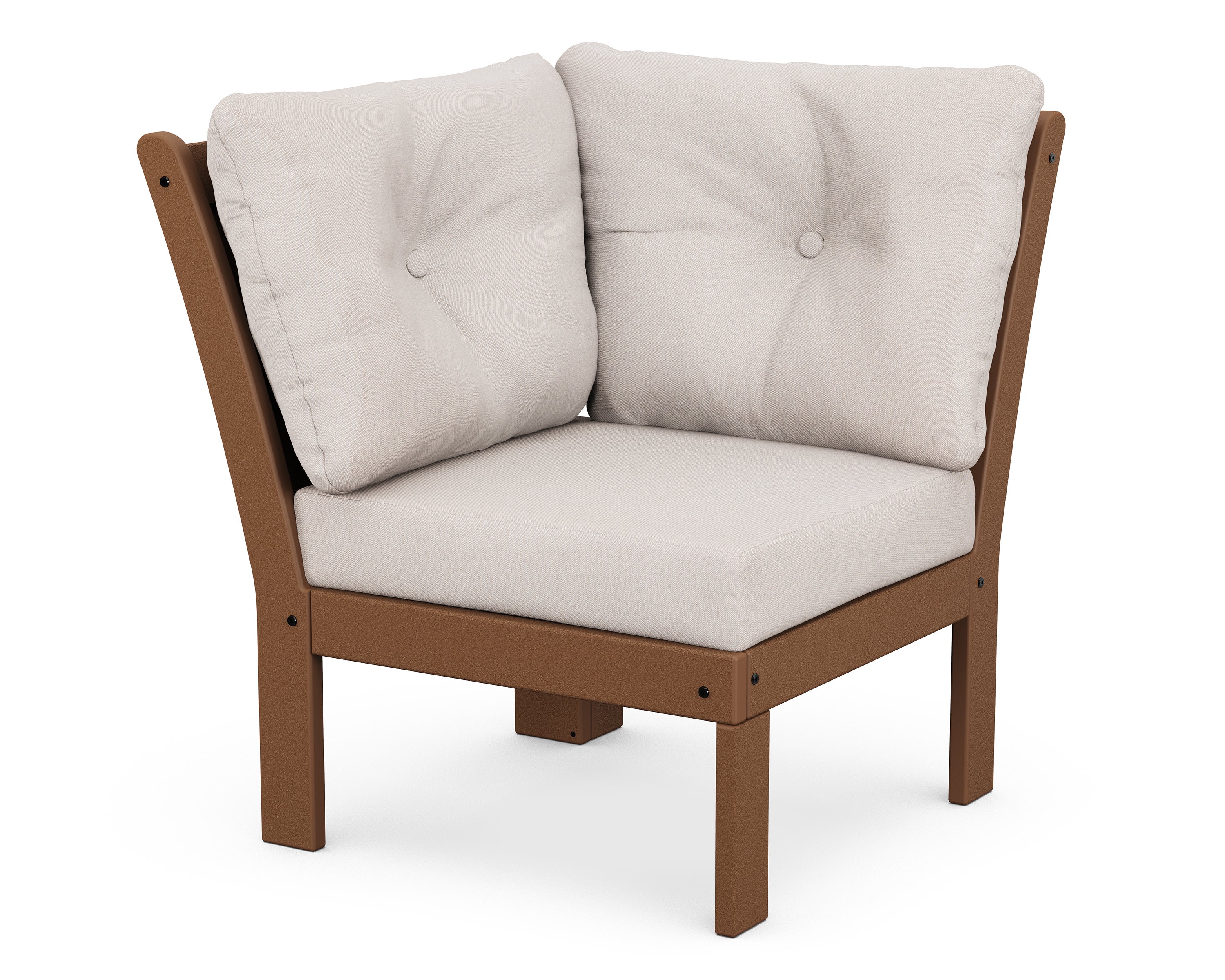 Vineyard Modular Corner Chair in Teak / Dune Burlap