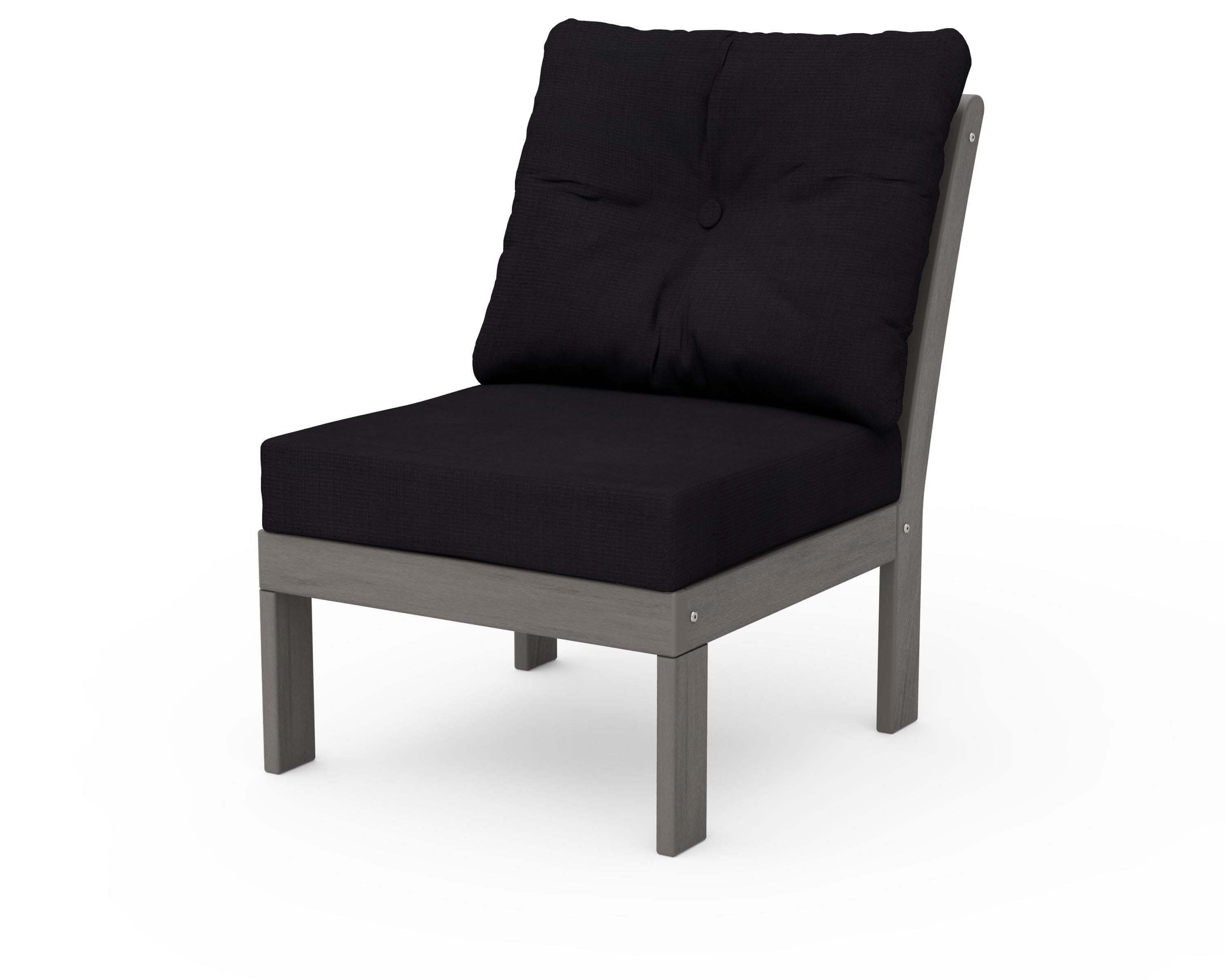 Vineyard Modular Armless Chair in Driftwood / Midnight Linen