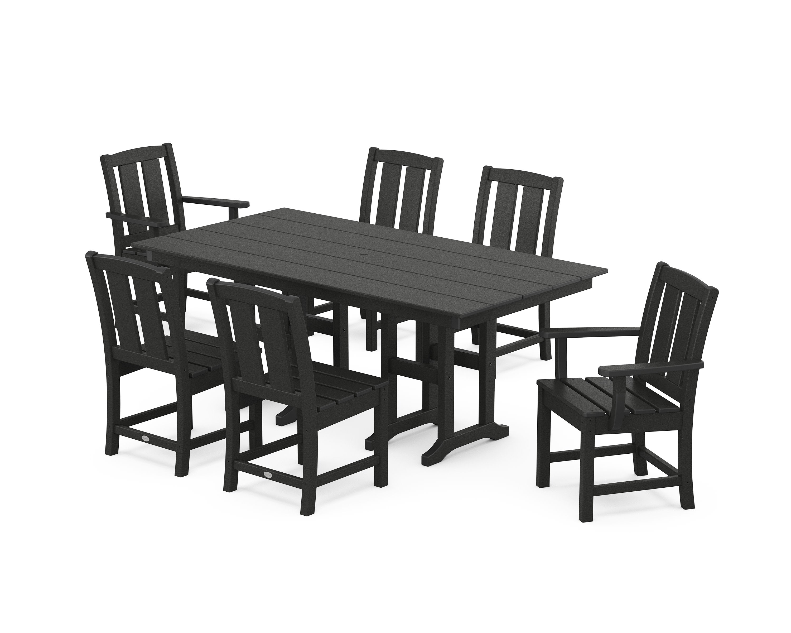 Mission 7-Piece Farmhouse Dining Set in Black