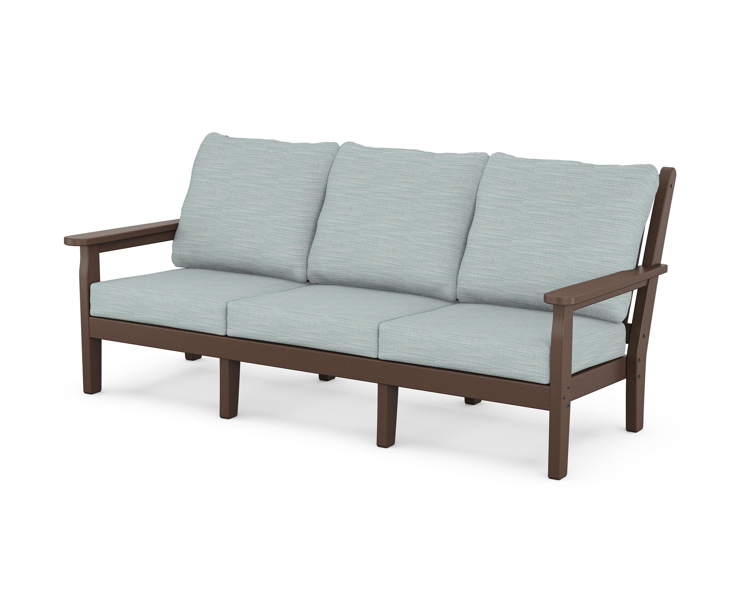 Chippendale Deep Seating Sofa in Mahogany / Soothe Mist