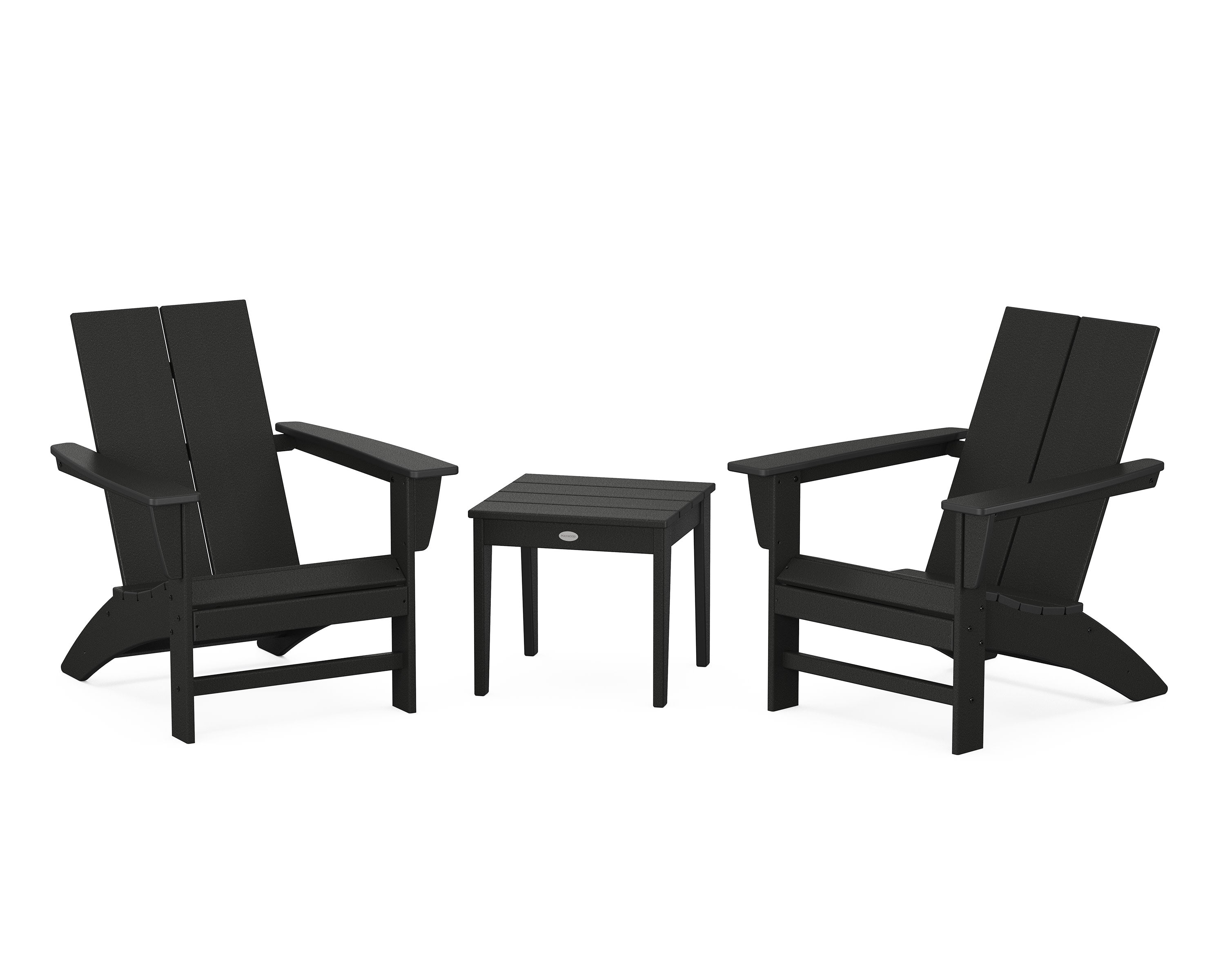 Cottage Modern Adirondack Chair 3-Piece Set in Black