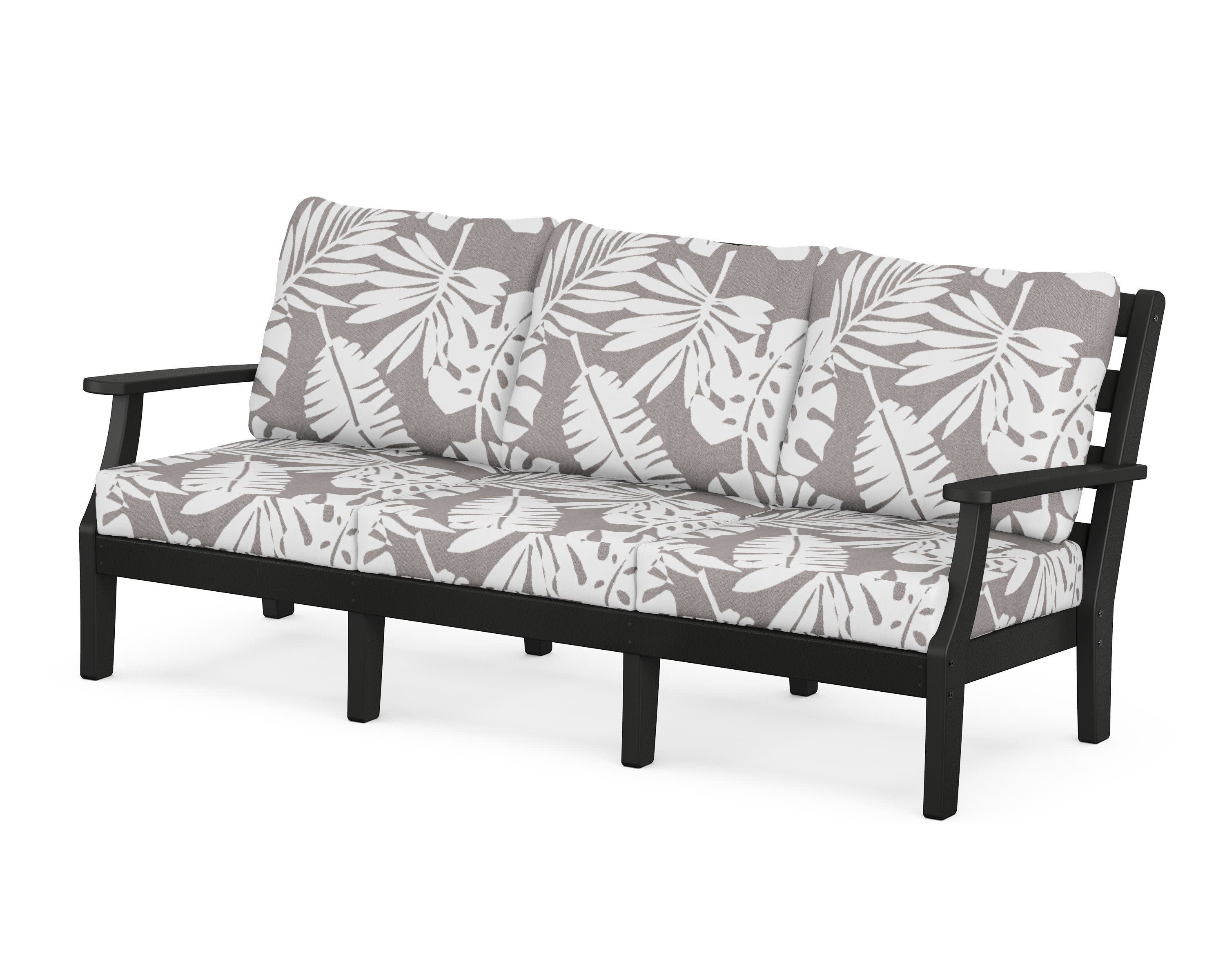 Chesapeake Deep Seating Sofa in Black / Leaf Grey Mist