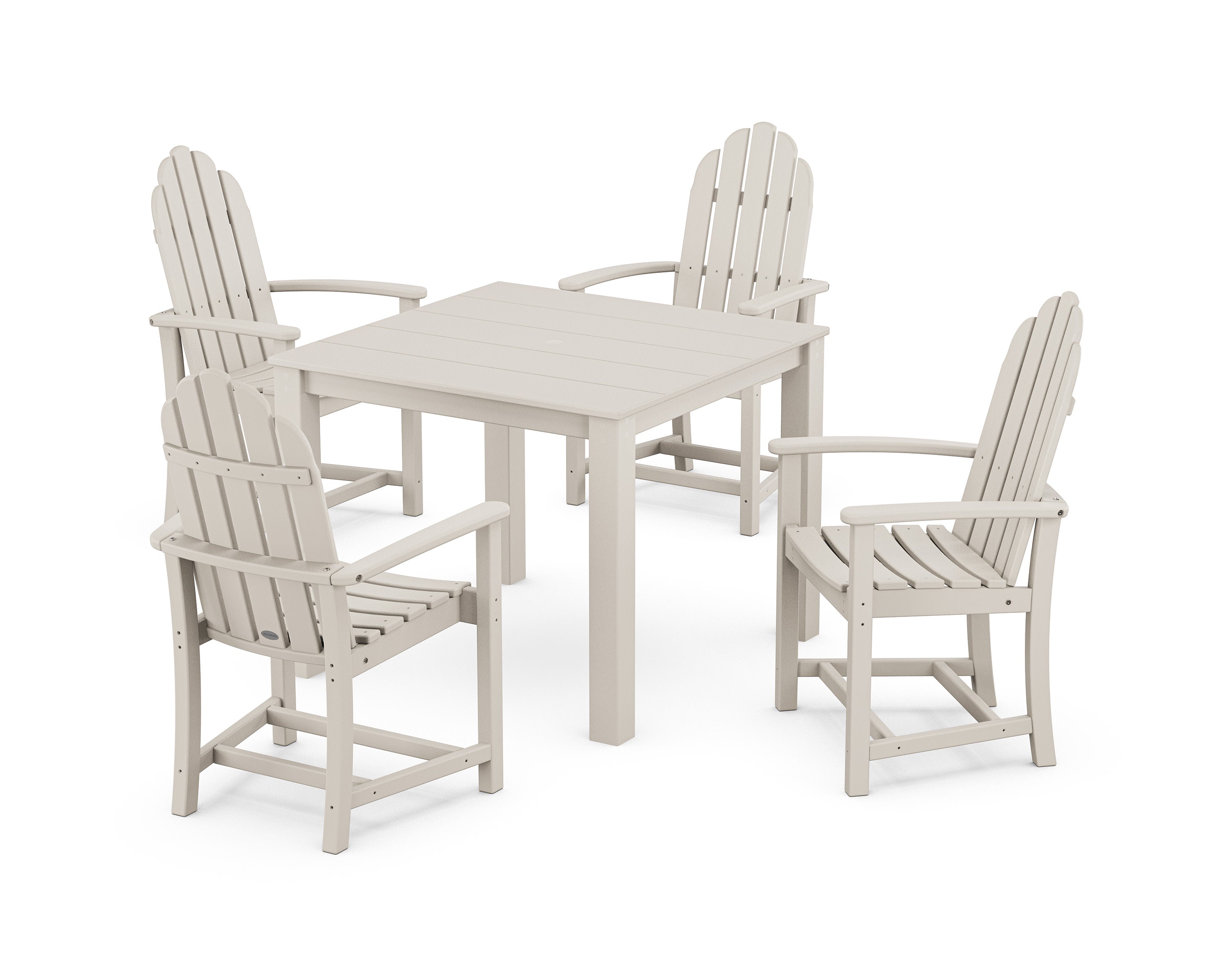 Classic Adirondack 5-Piece Parsons Dining Set in Sand