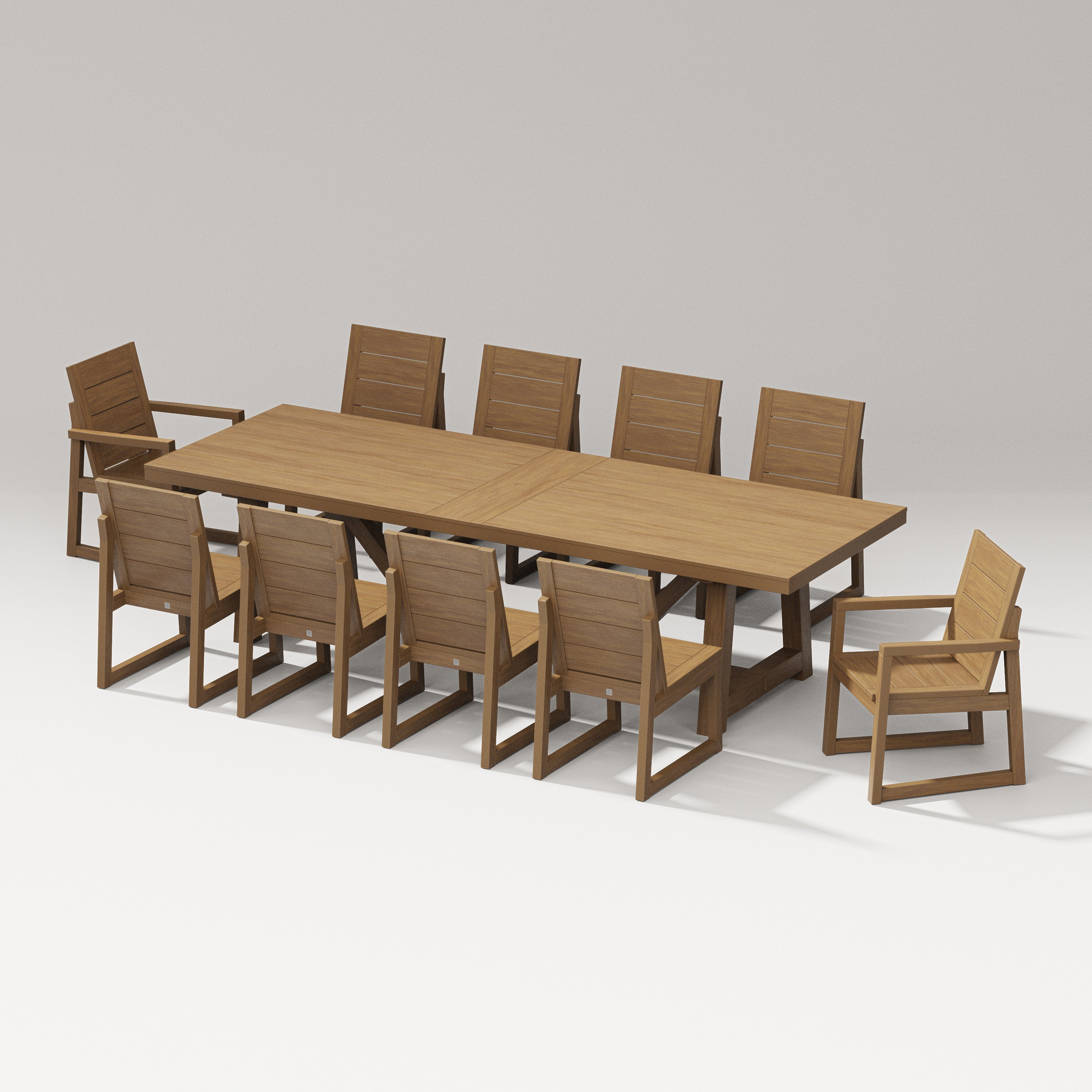 Elevate 11-Piece A-Frame Table Dining Set in Natural