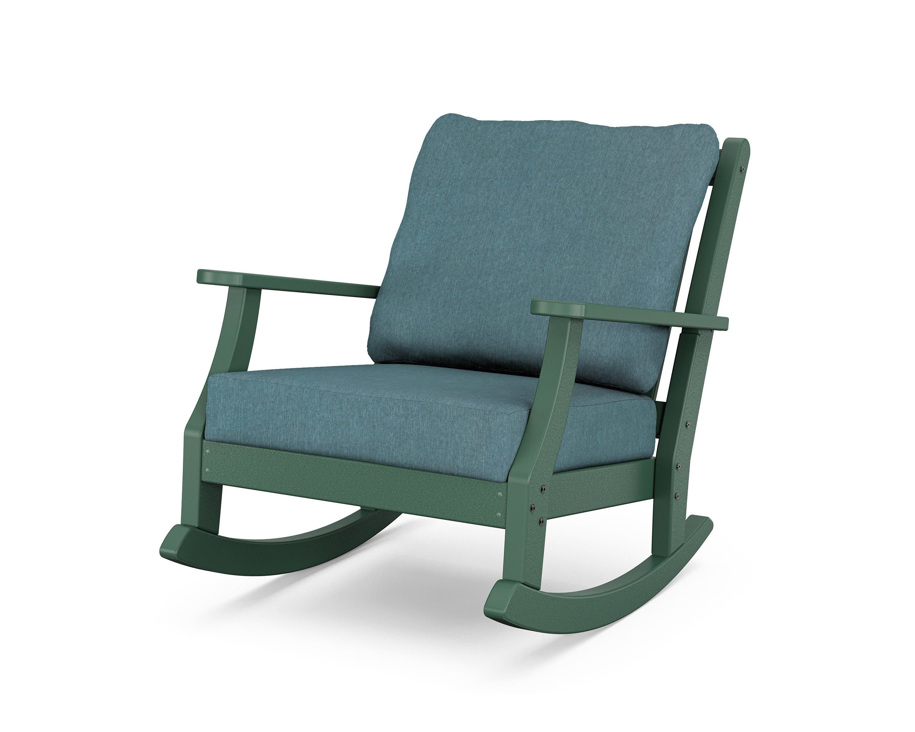 Wovendale Deep Seating Rocking Chair in Green / Ocean Teal