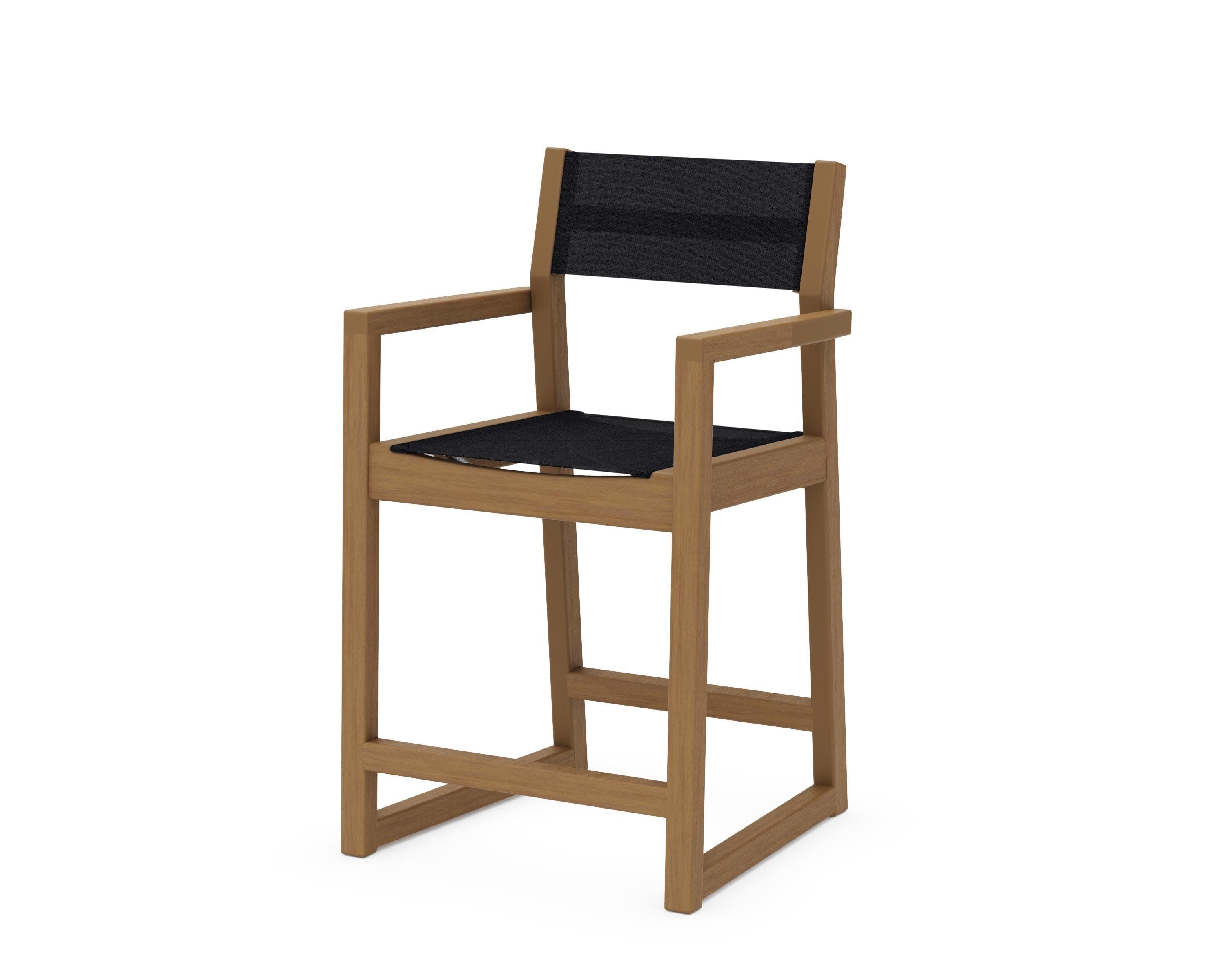 EDGE Sling Counter Arm Chair in Natural / Black Sling