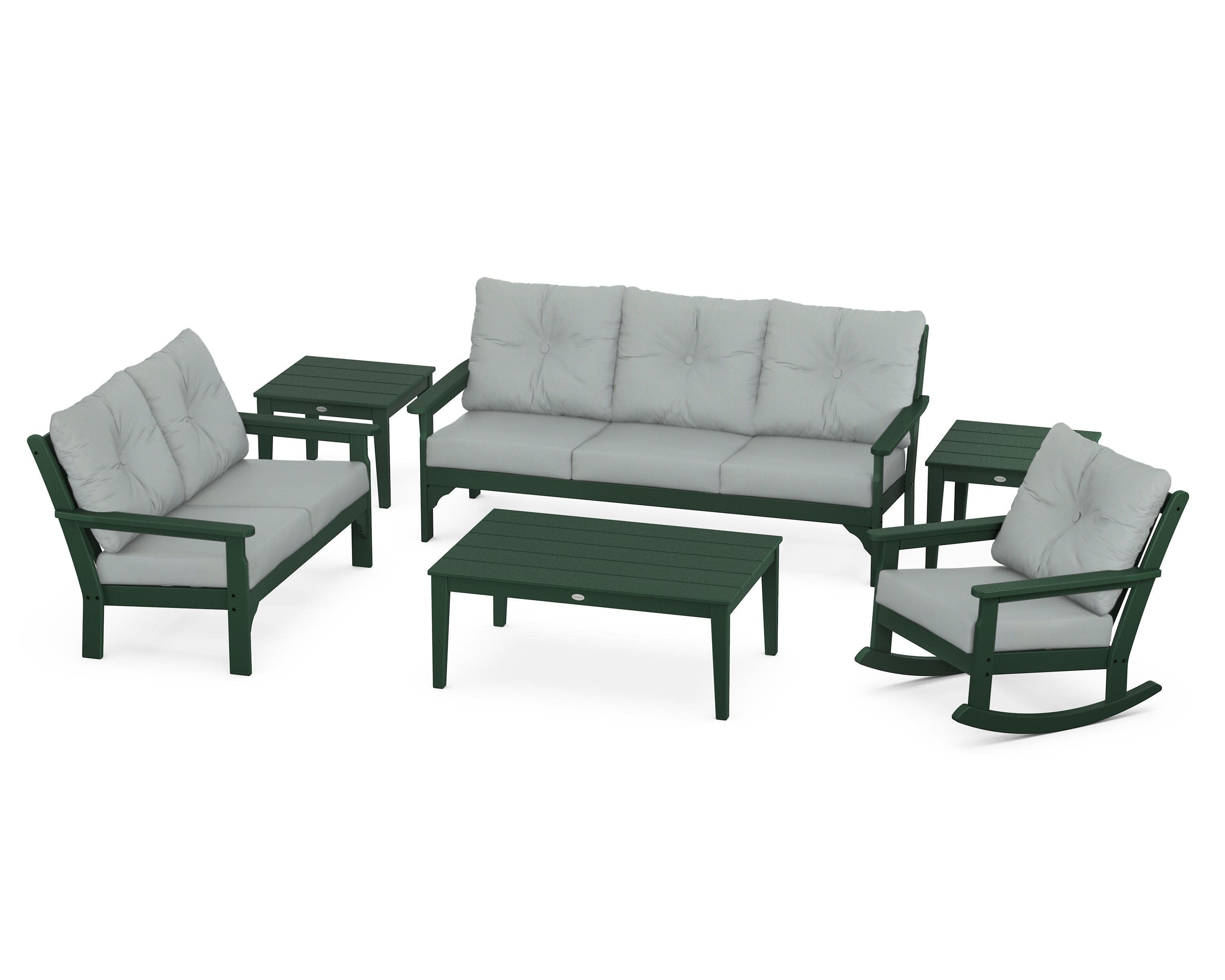 Vineyard 6-Piece Deep Seating Set in Green / Spa