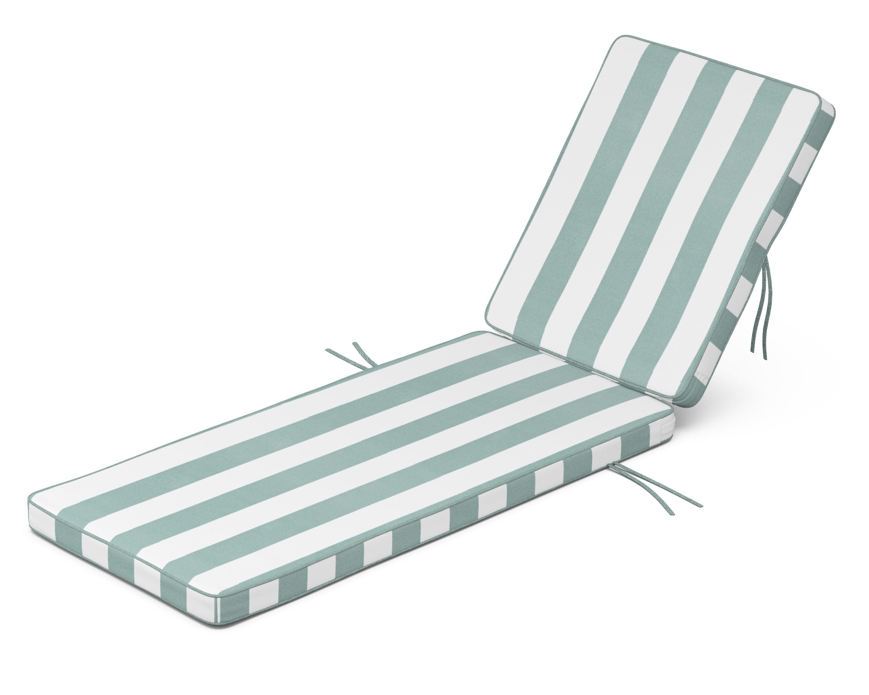 Acadia Chaise Cushion in Cabana Stripe Glacier Spa