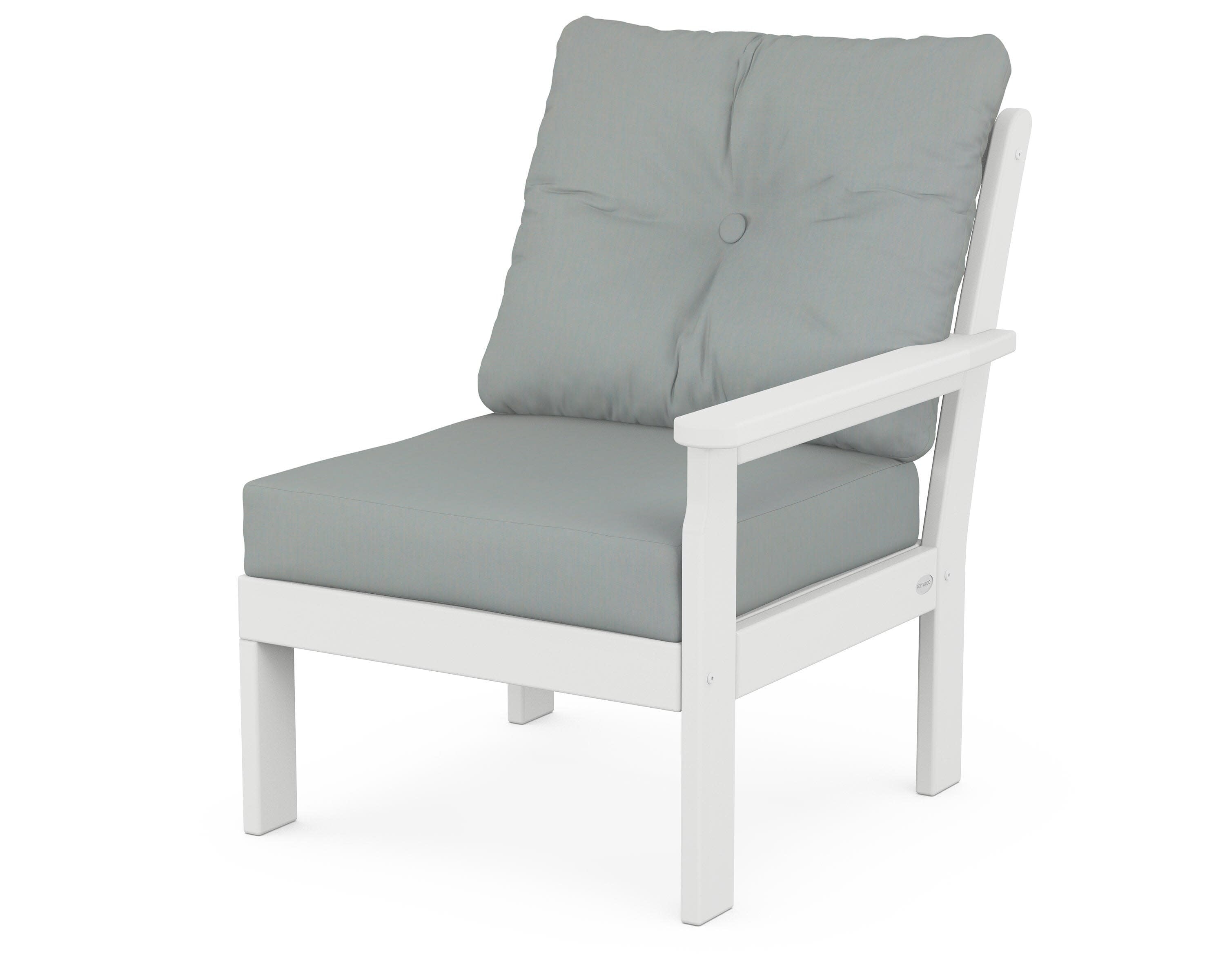 Vineyard Modular Right Arm Chair in White / Spa