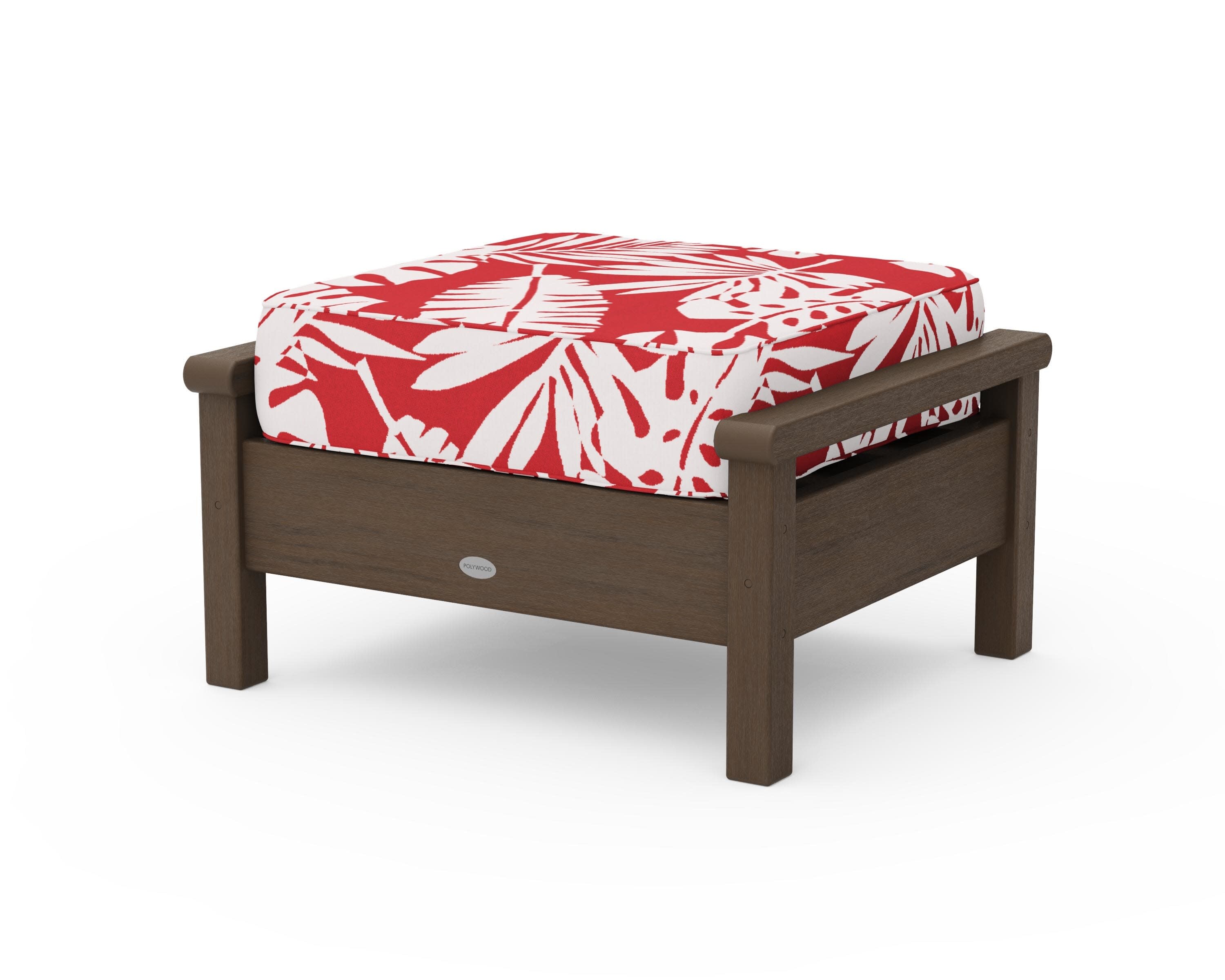 Harbour Deep Seating Ottoman in Kona / Leaf Crimson