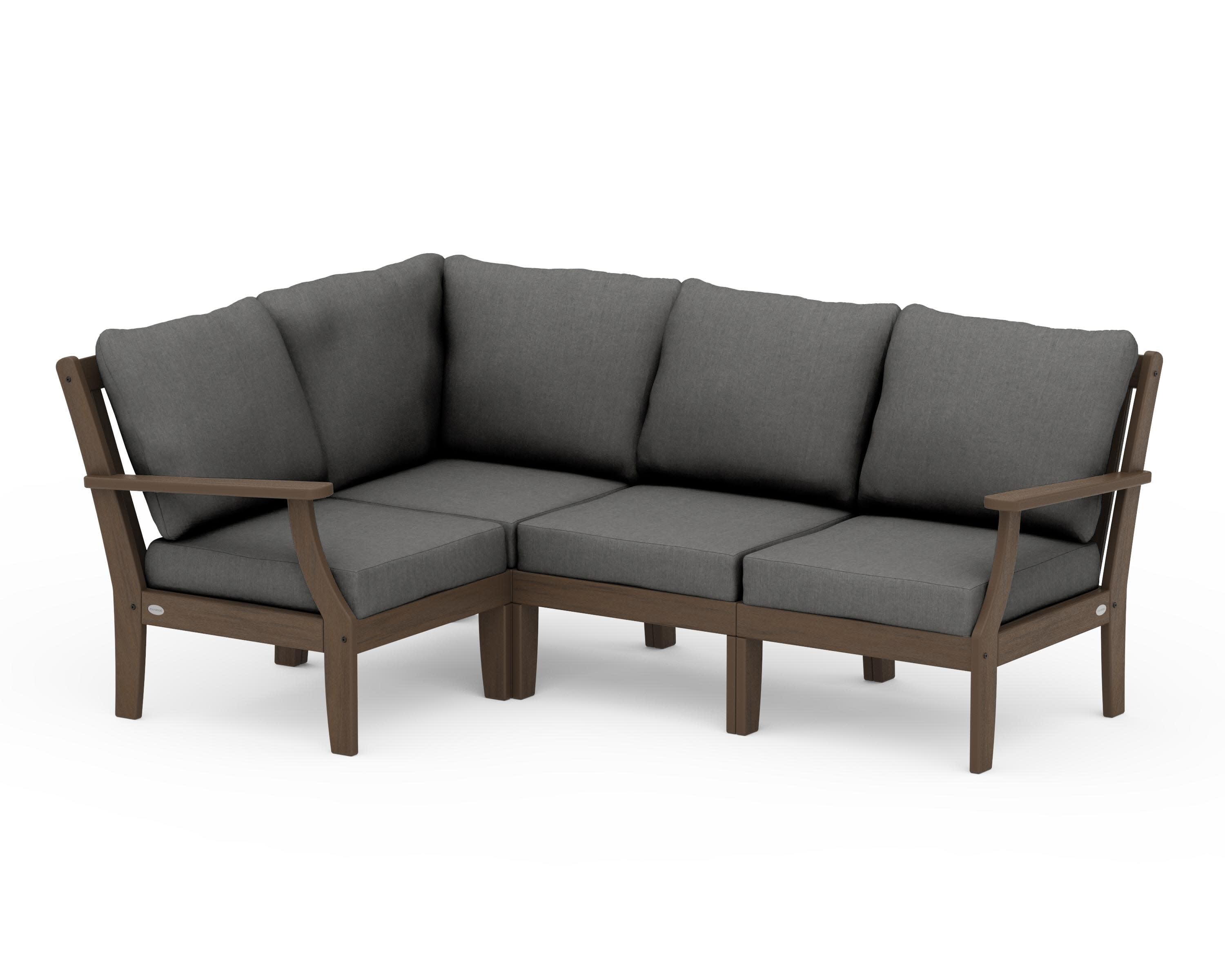 Braxton Modular 4-Piece Deep Seating Set in Kona / Spectrum Carbon