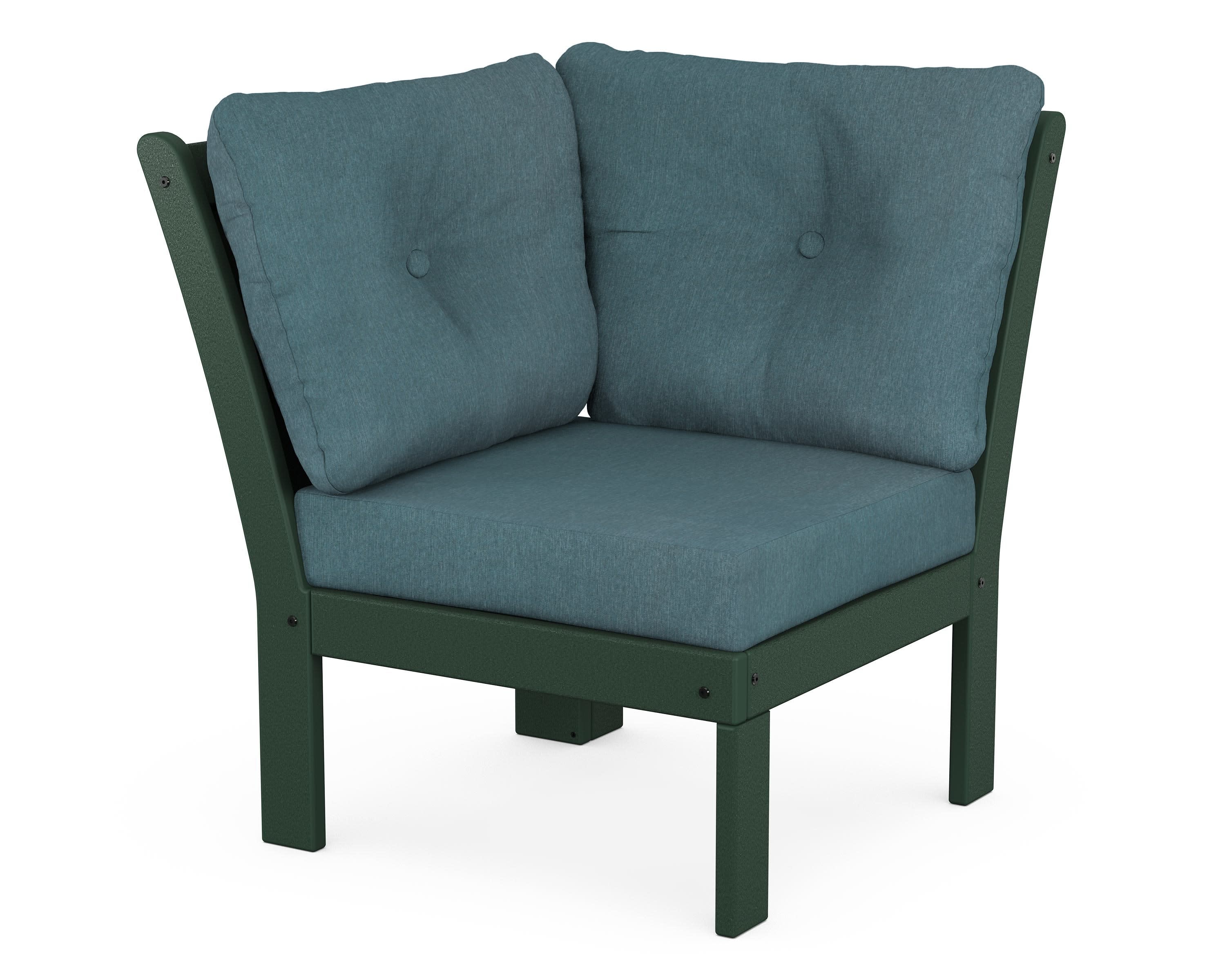 Vineyard Modular Corner Chair in Green / Ocean Teal