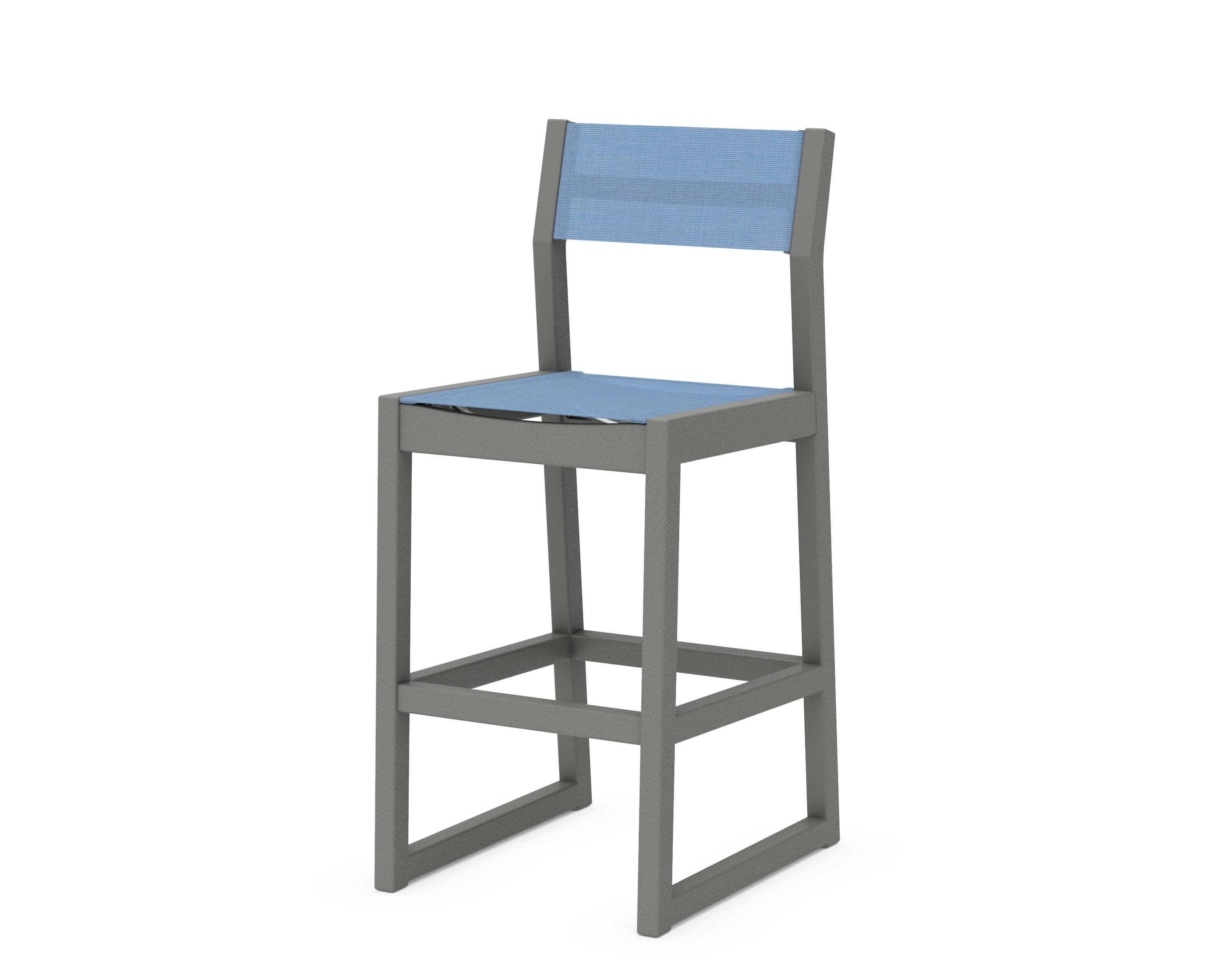 EDGE Sling Bar Side Chair in Slate Grey / Poolside Sling