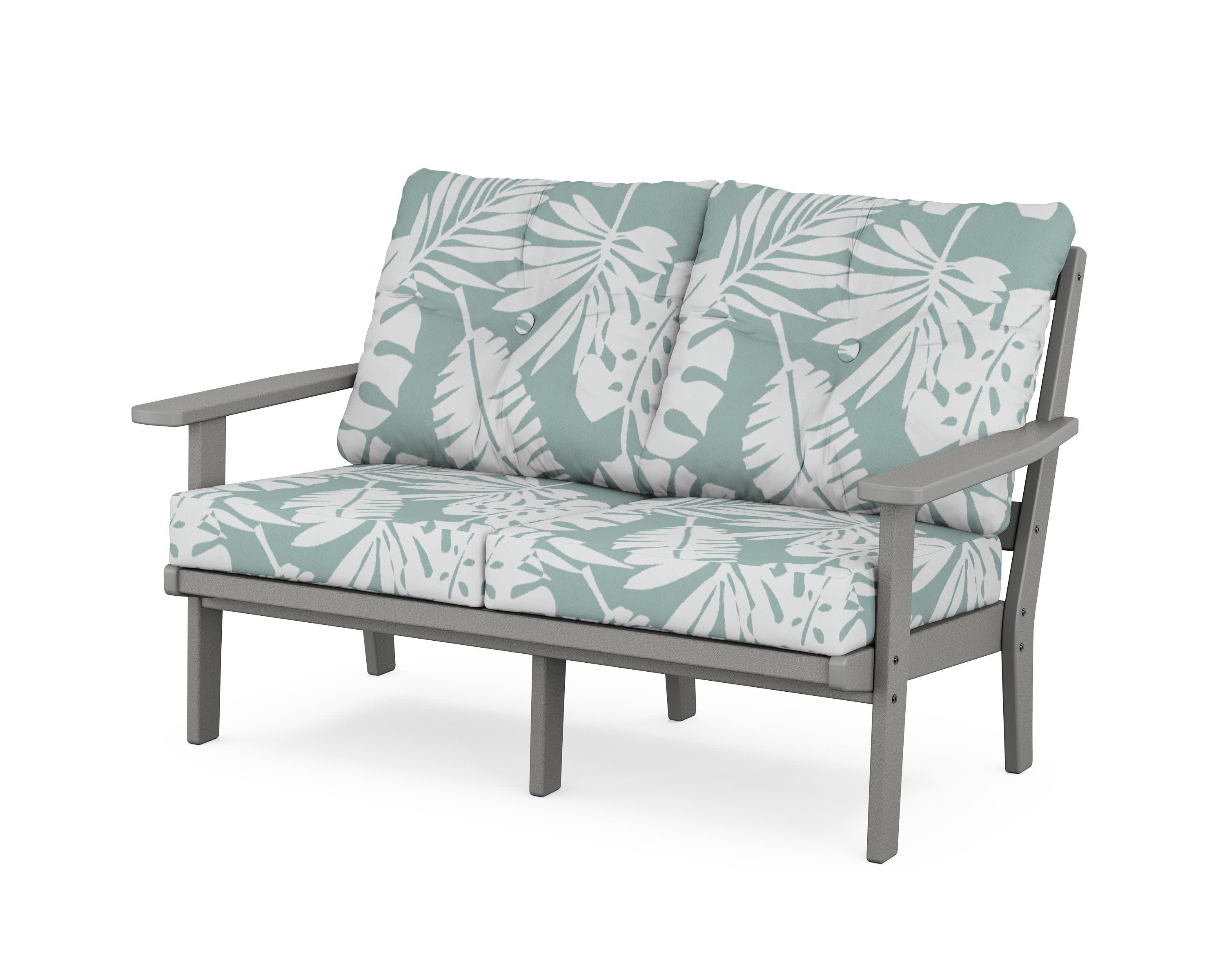 Oxford Deep SeatingLoveseat in Slate Grey / Leaf Glacier Spa