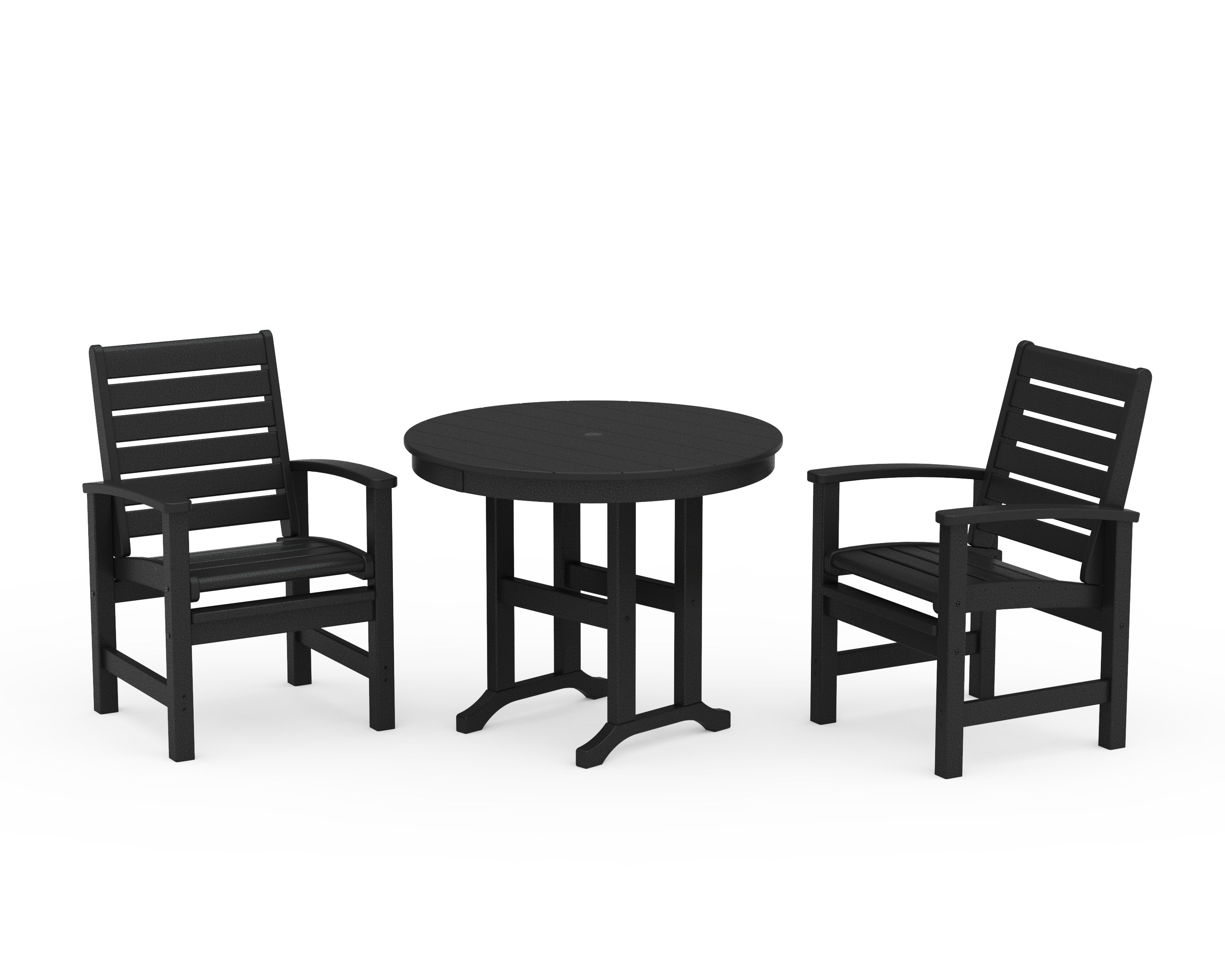 Signature 3-Piece Round Farmhouse Dining Set in Black