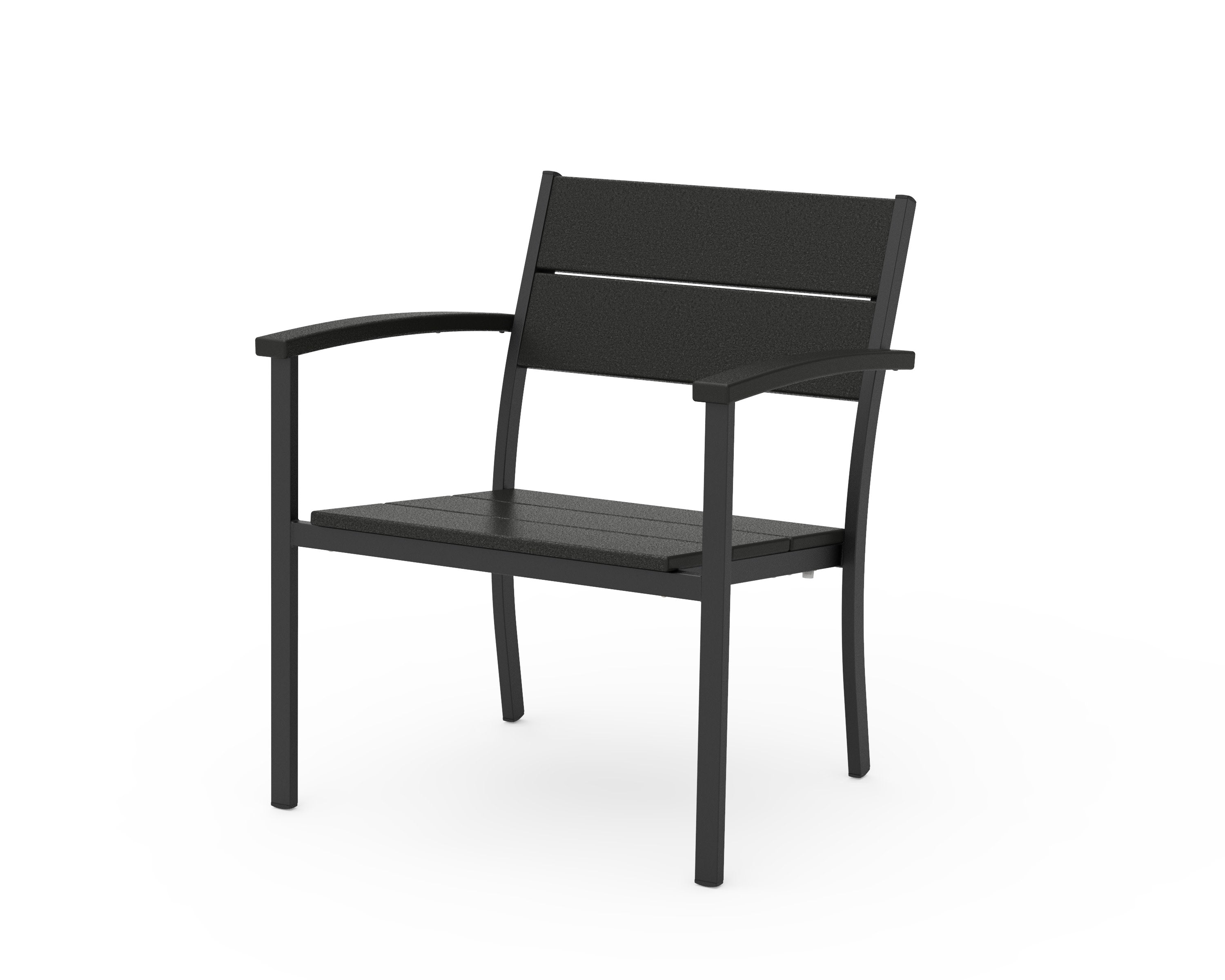 Main Street Stacking Lounge Arm Chair in Black / Black