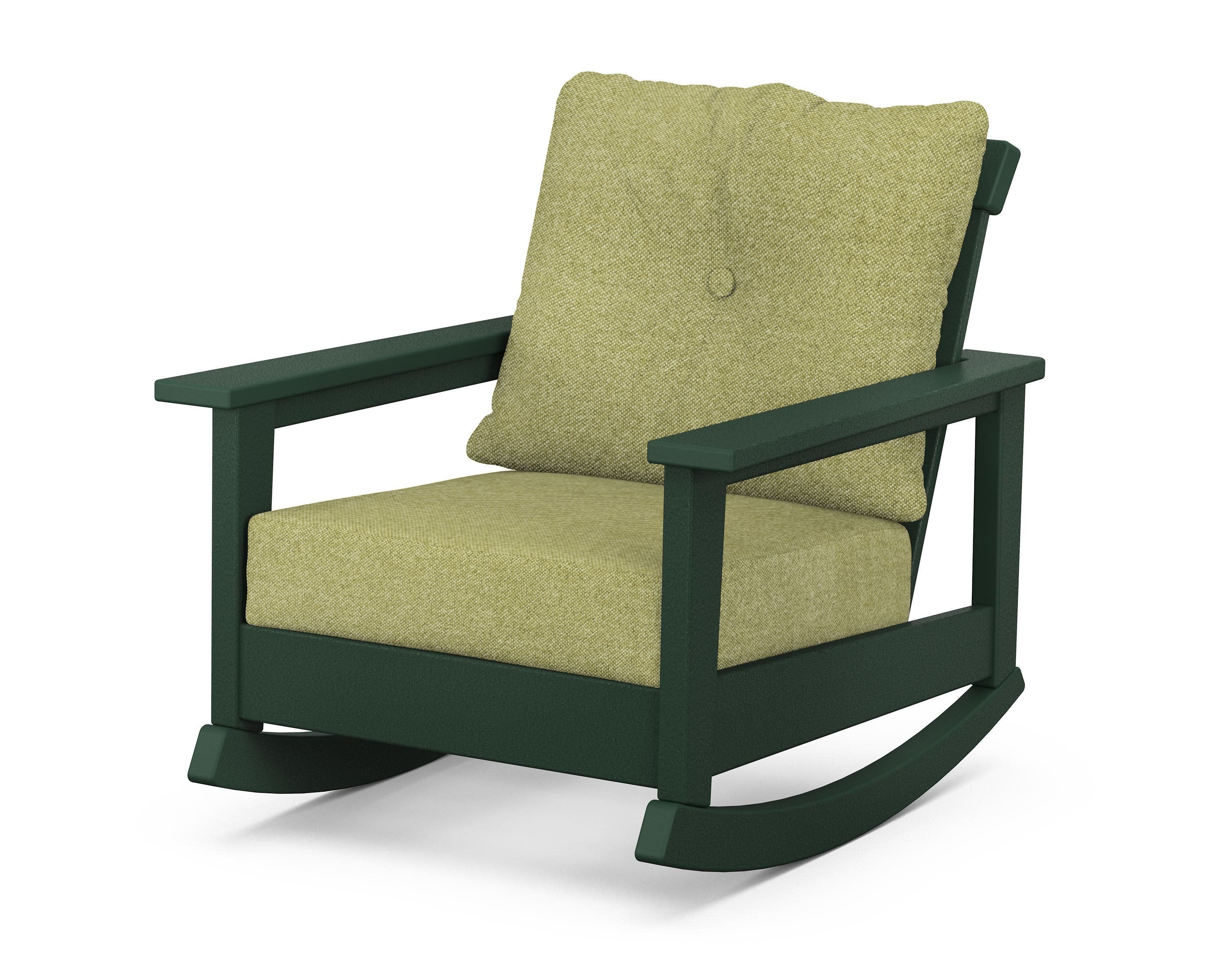 Prescott Deep Seating Rocking Chair in Green / Chartreuse Boucle