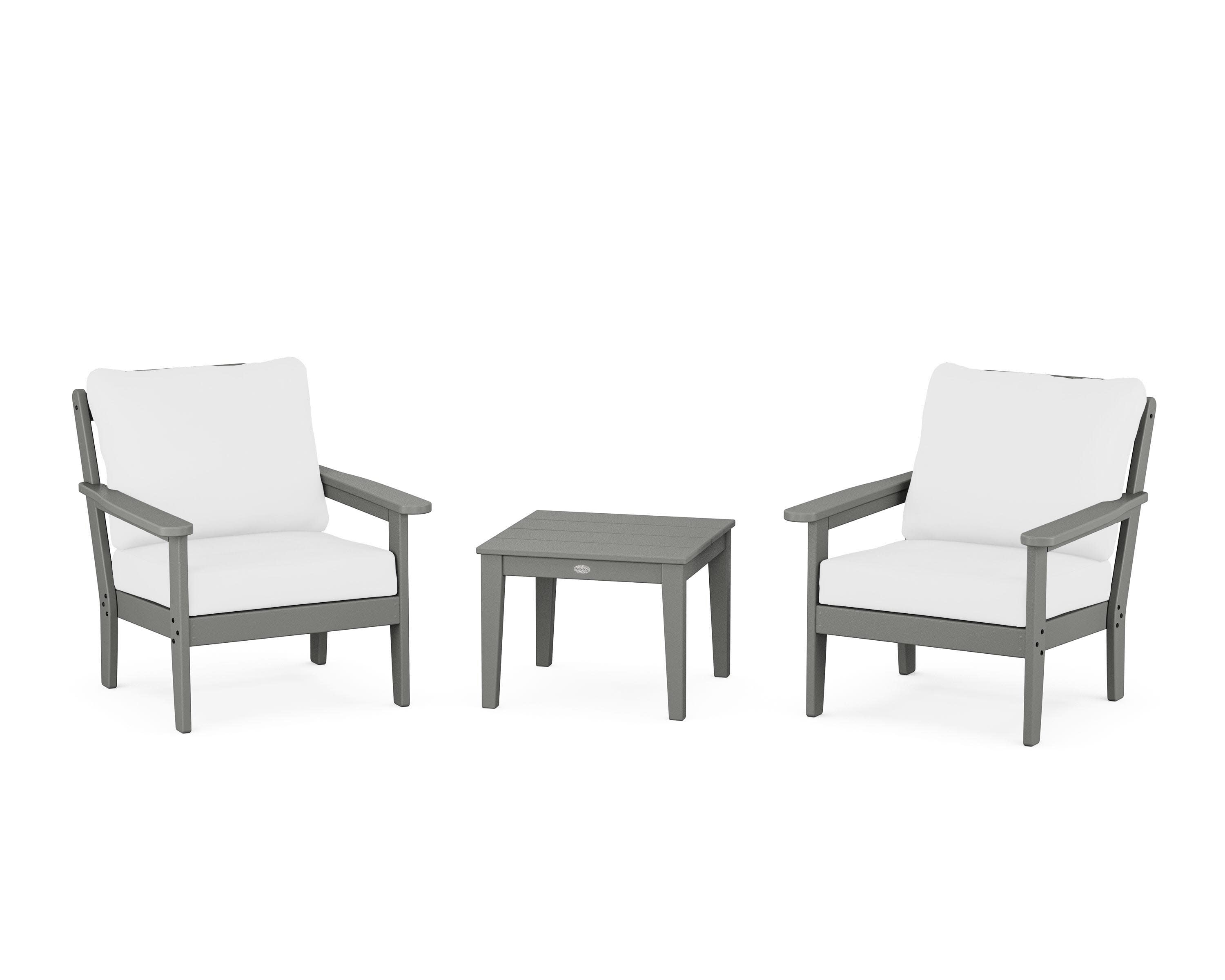 Cottage 3-Piece Deep Seating Set in Slate Grey / Natural