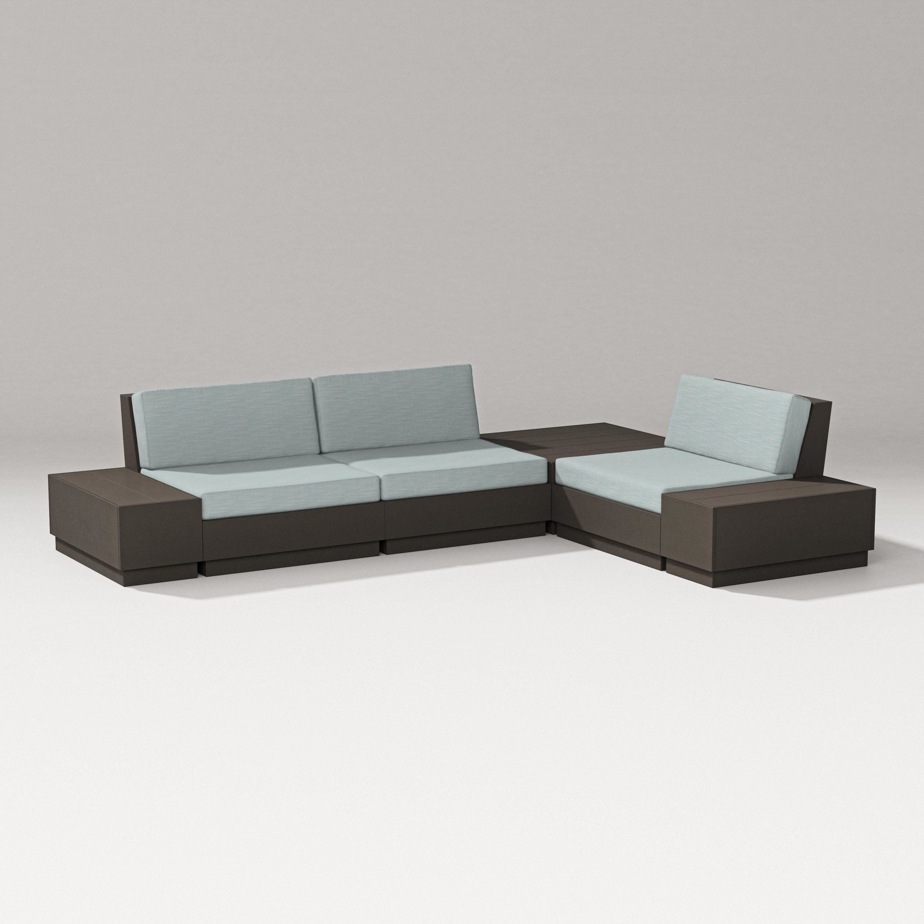 Elevate 6-Piece Corner Sectional in Vintage Coffee / Soothe Mist