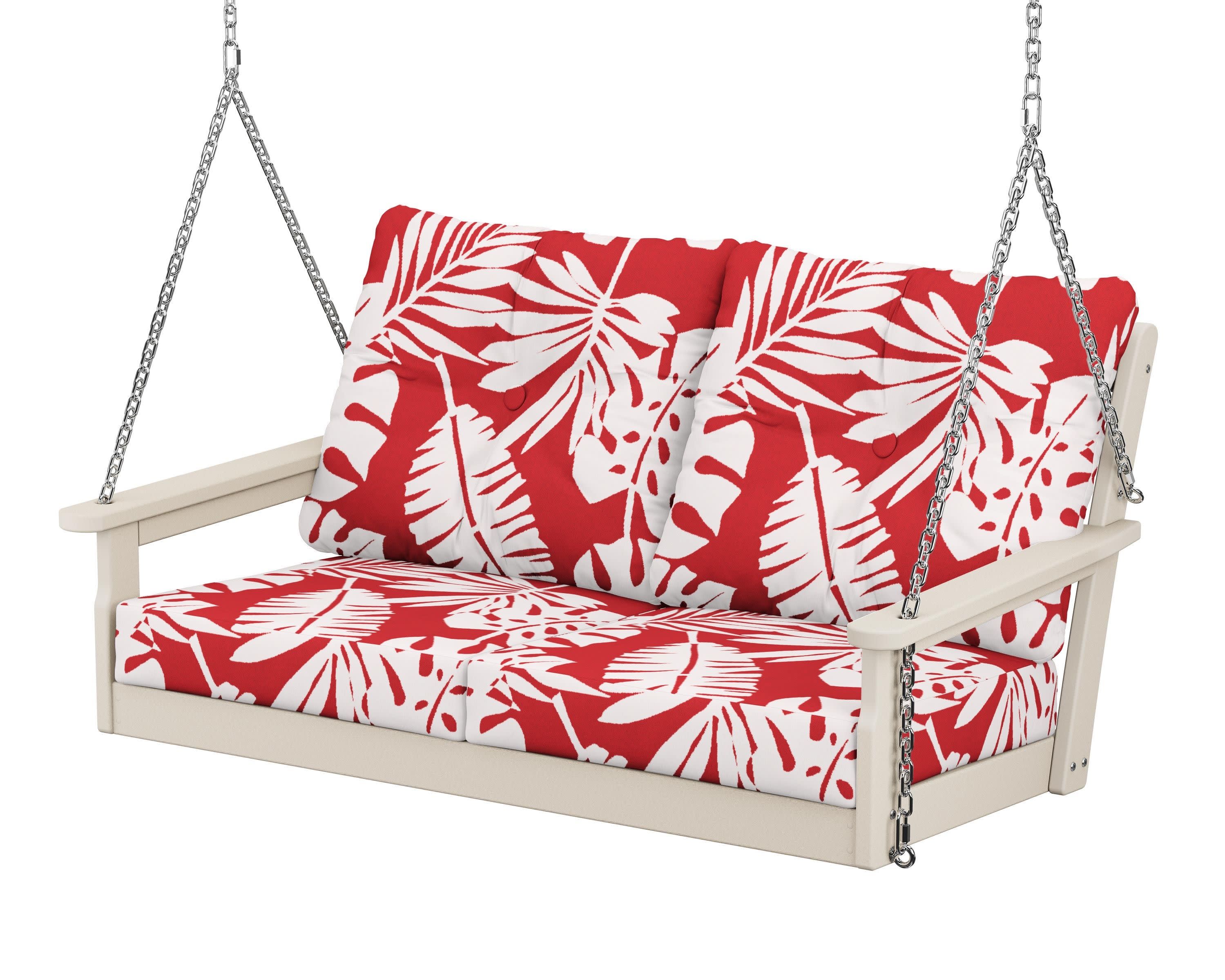 Vineyard Deep Seating Swing in Sand / Leaf Crimson