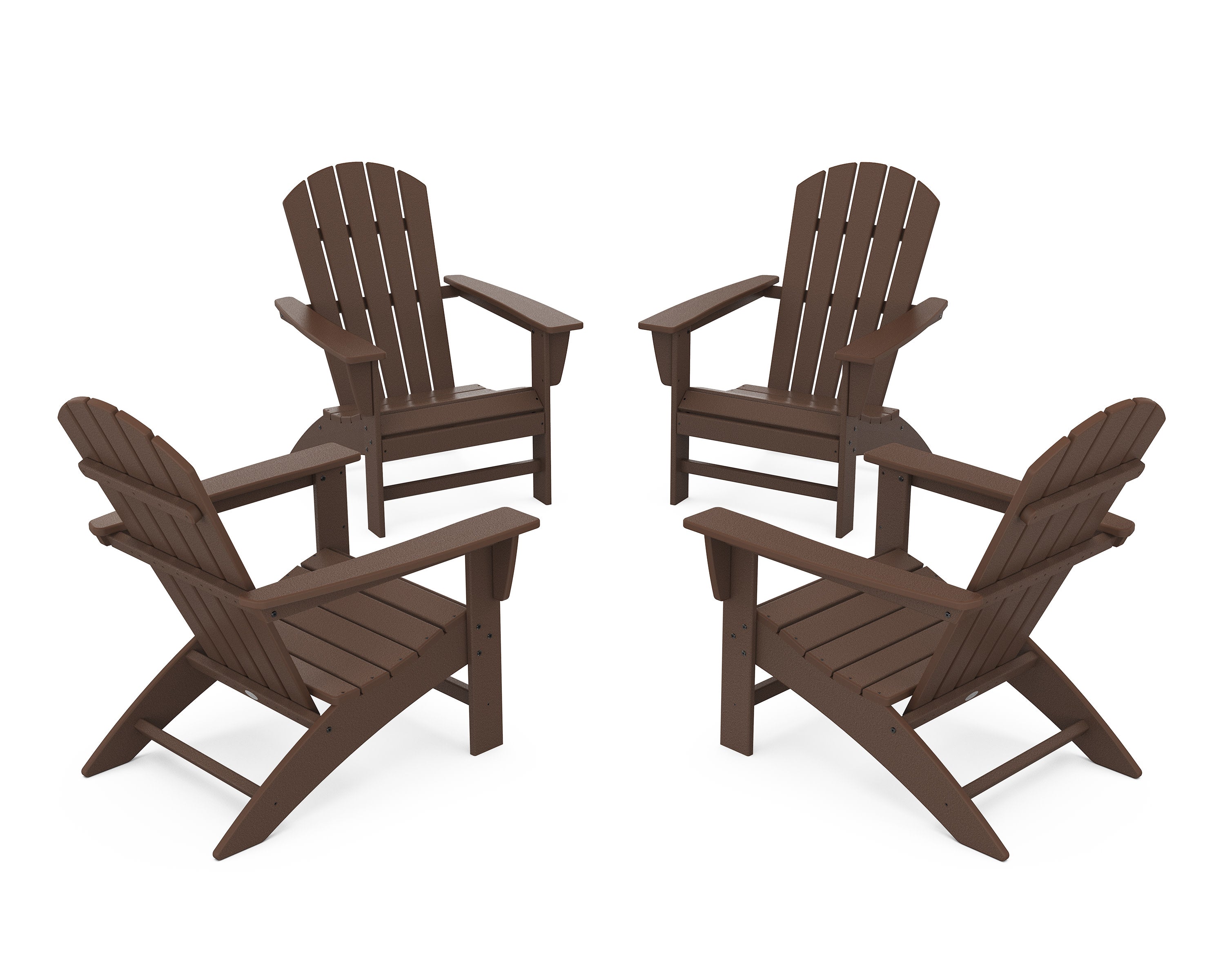 Nautical 4-Piece Adirondack Conversation Set in Mahogany