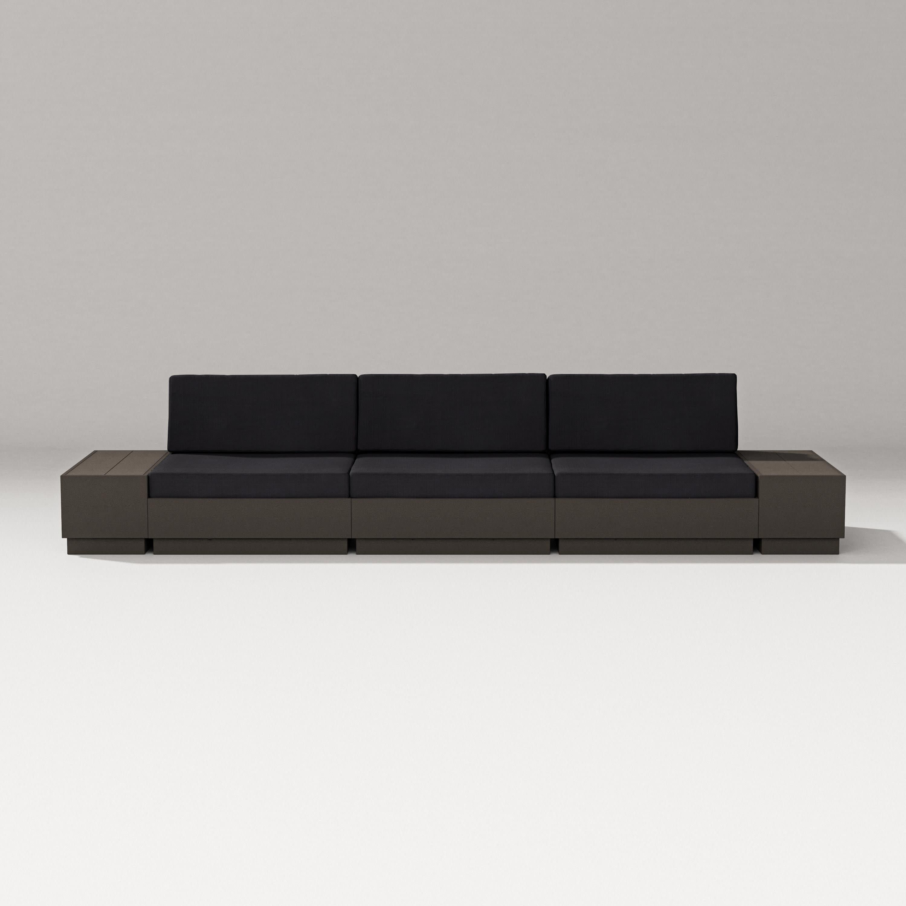 Elevate Straight Sectional in Vintage Coffee / Midnight Linen