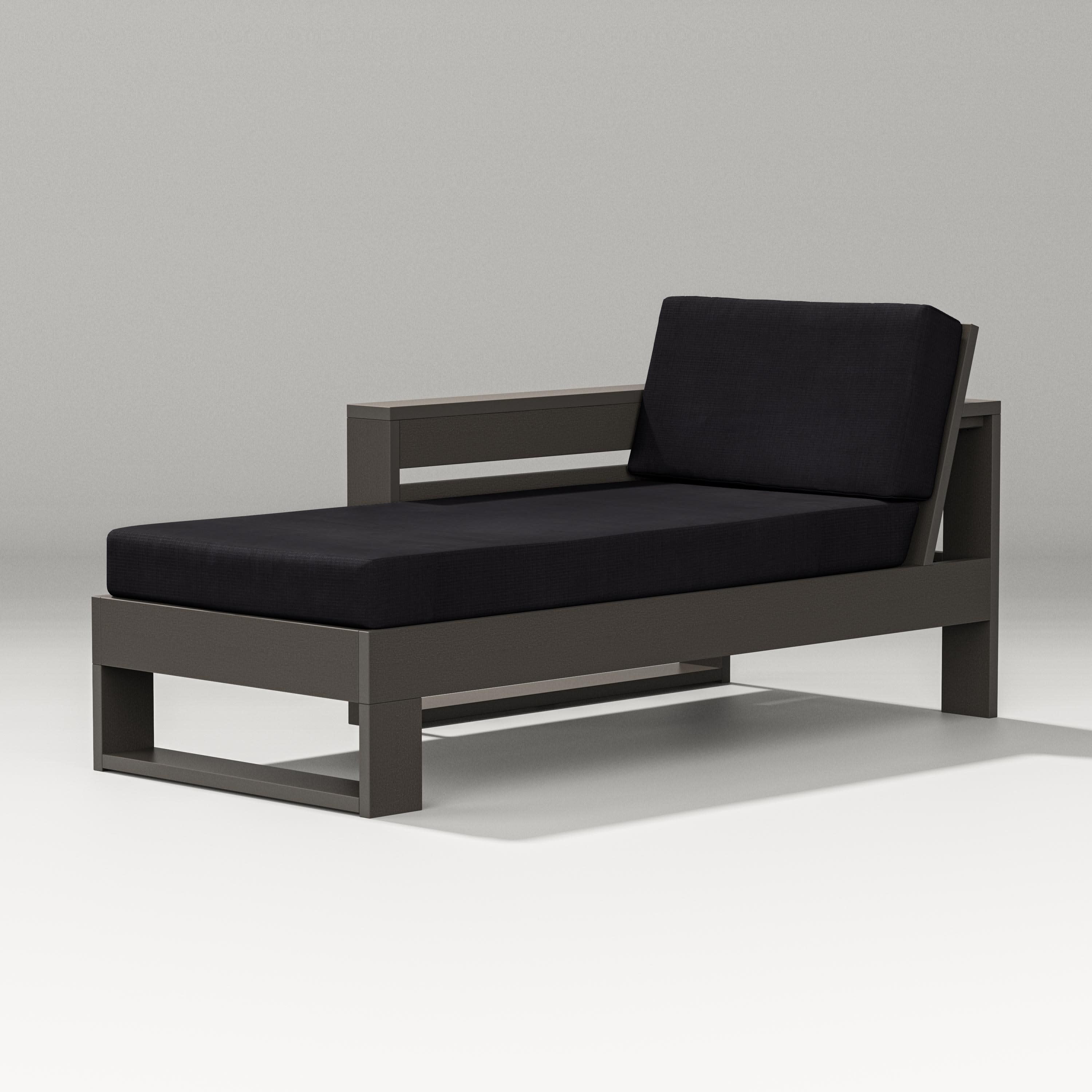 Latitude Modular Left Arm Chaise in Vintage Coffee / Midnight Linen