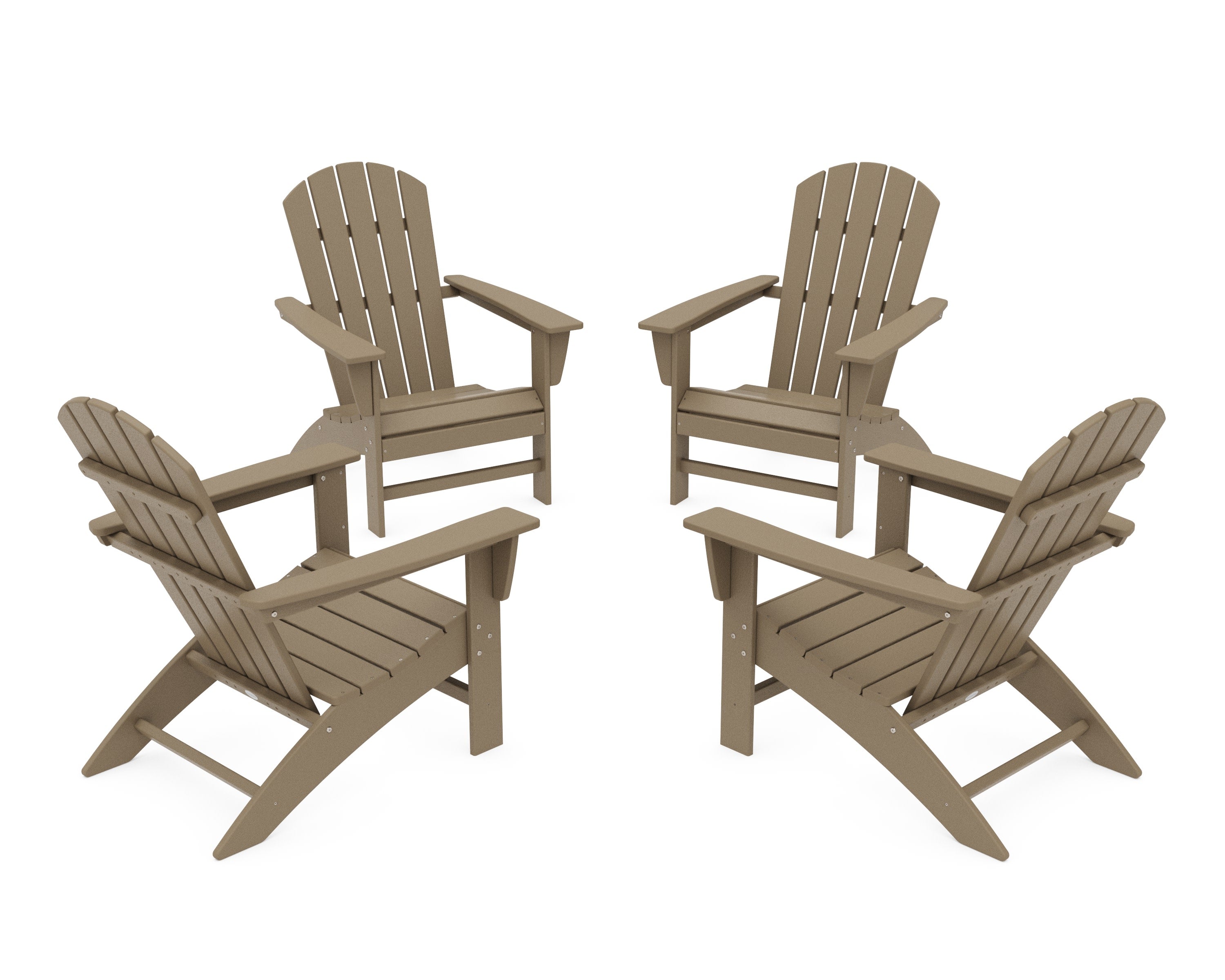 Nautical 4-Piece Adirondack Conversation Set in Vintage Sahara