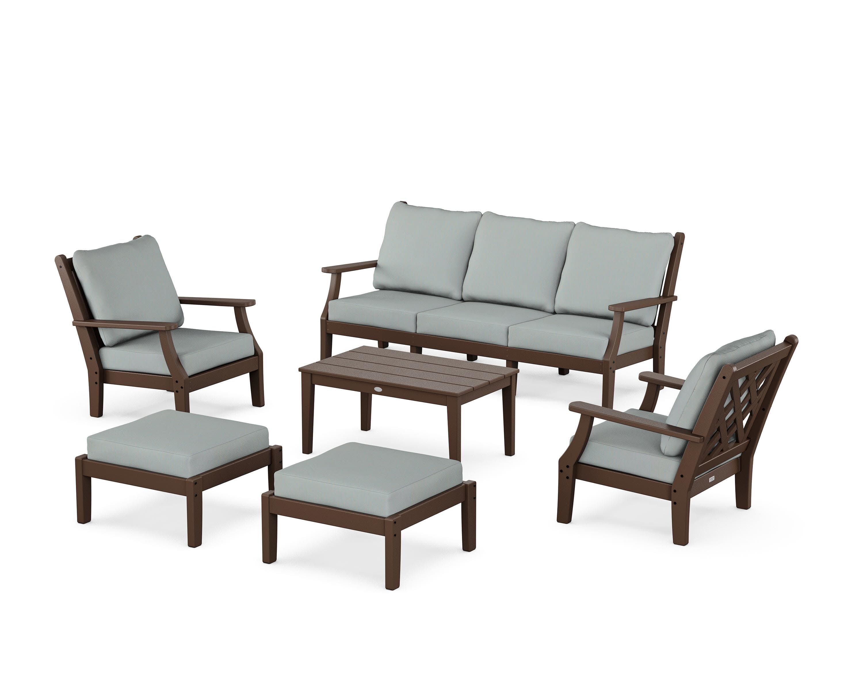 Wovendale 6-Piece Lounge Sofa Set in Mahogany / Spa