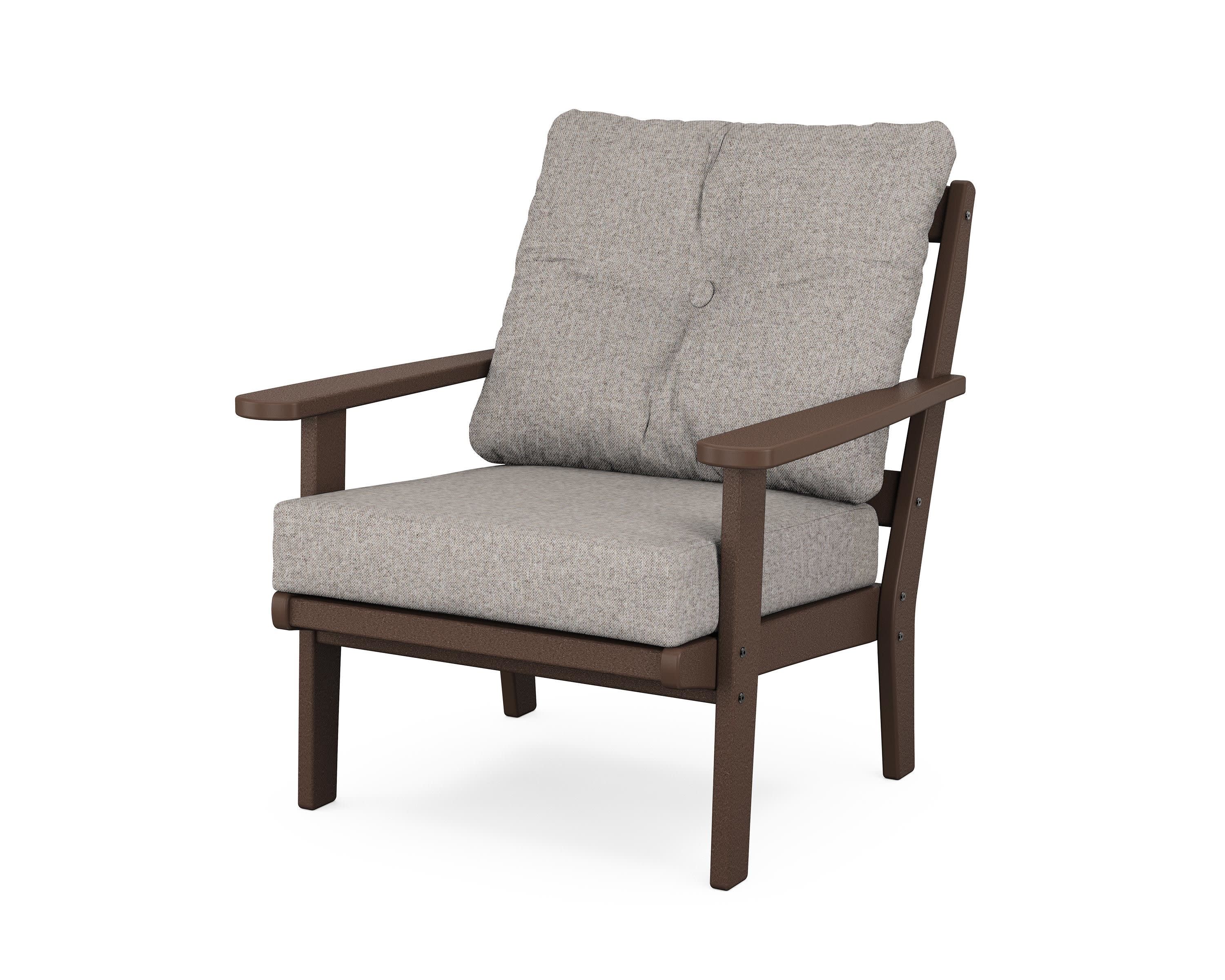 Mission Deep Seating Chair in Mahogany / Weathered Tweed