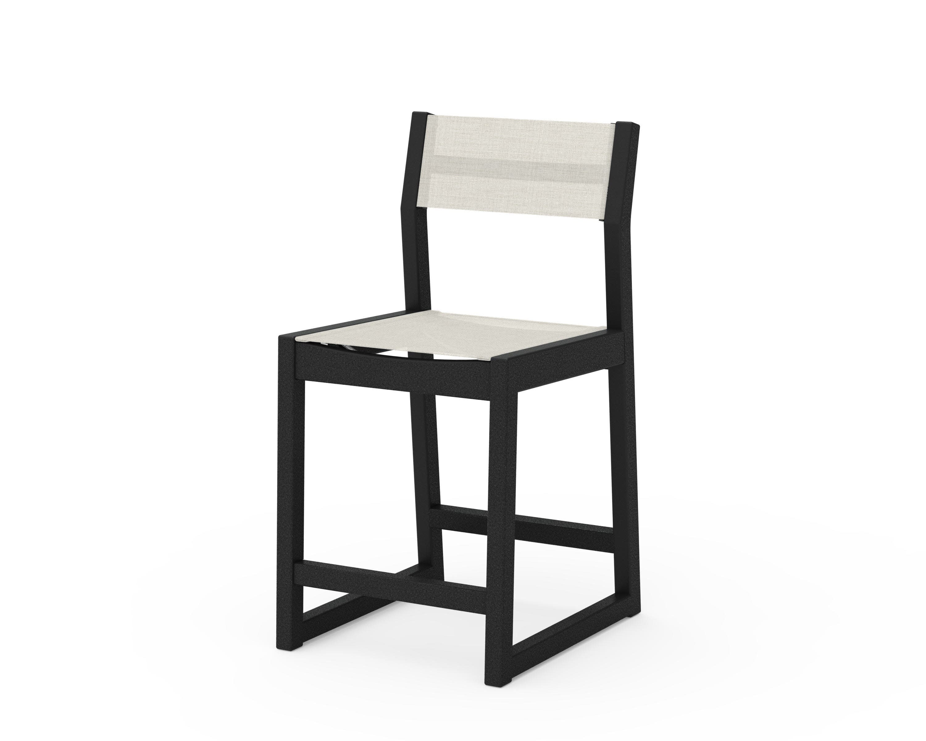 EDGE Sling Counter Side Chair in Black / Parchment Sling