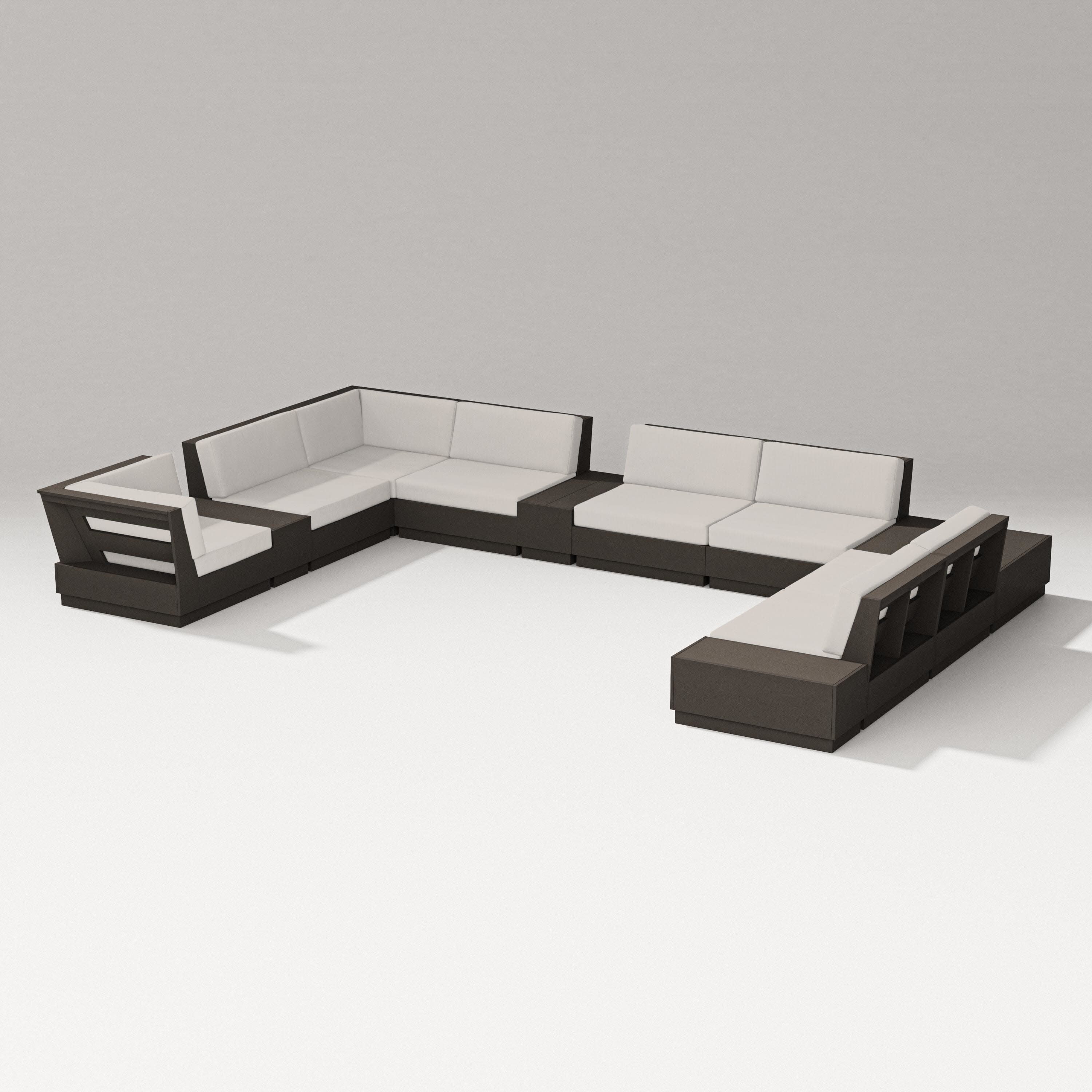Elevate 12-Piece Conversation Sectional Set in Vintage Coffee / Cast Ash