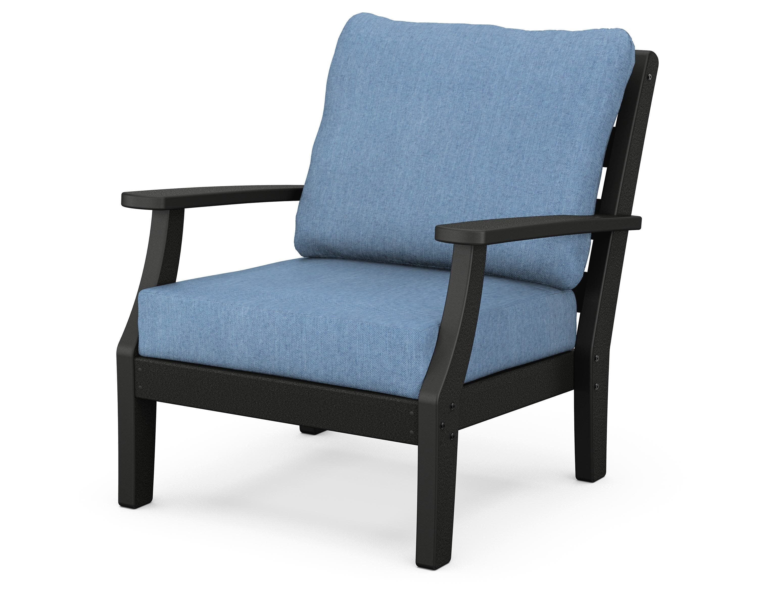 Chesapeake Deep Seating Chair in Black / Sky Blue