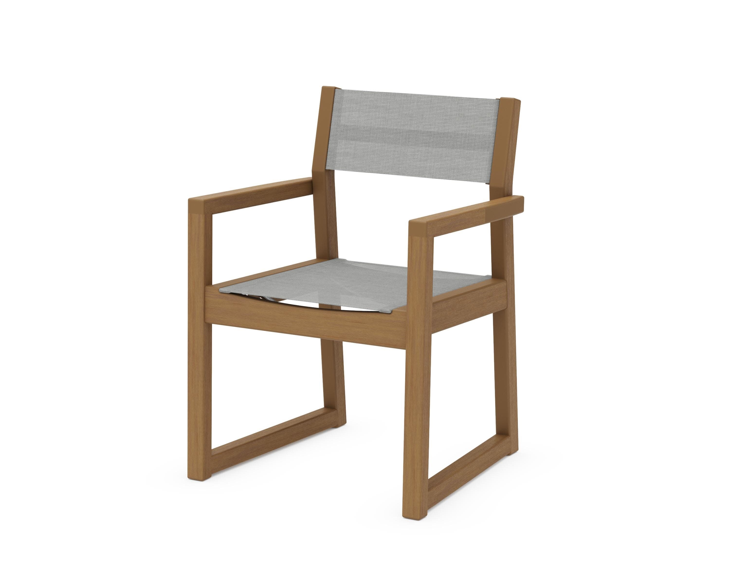 EDGE Sling Dining Arm Chair in Natural / Metallic Sling
