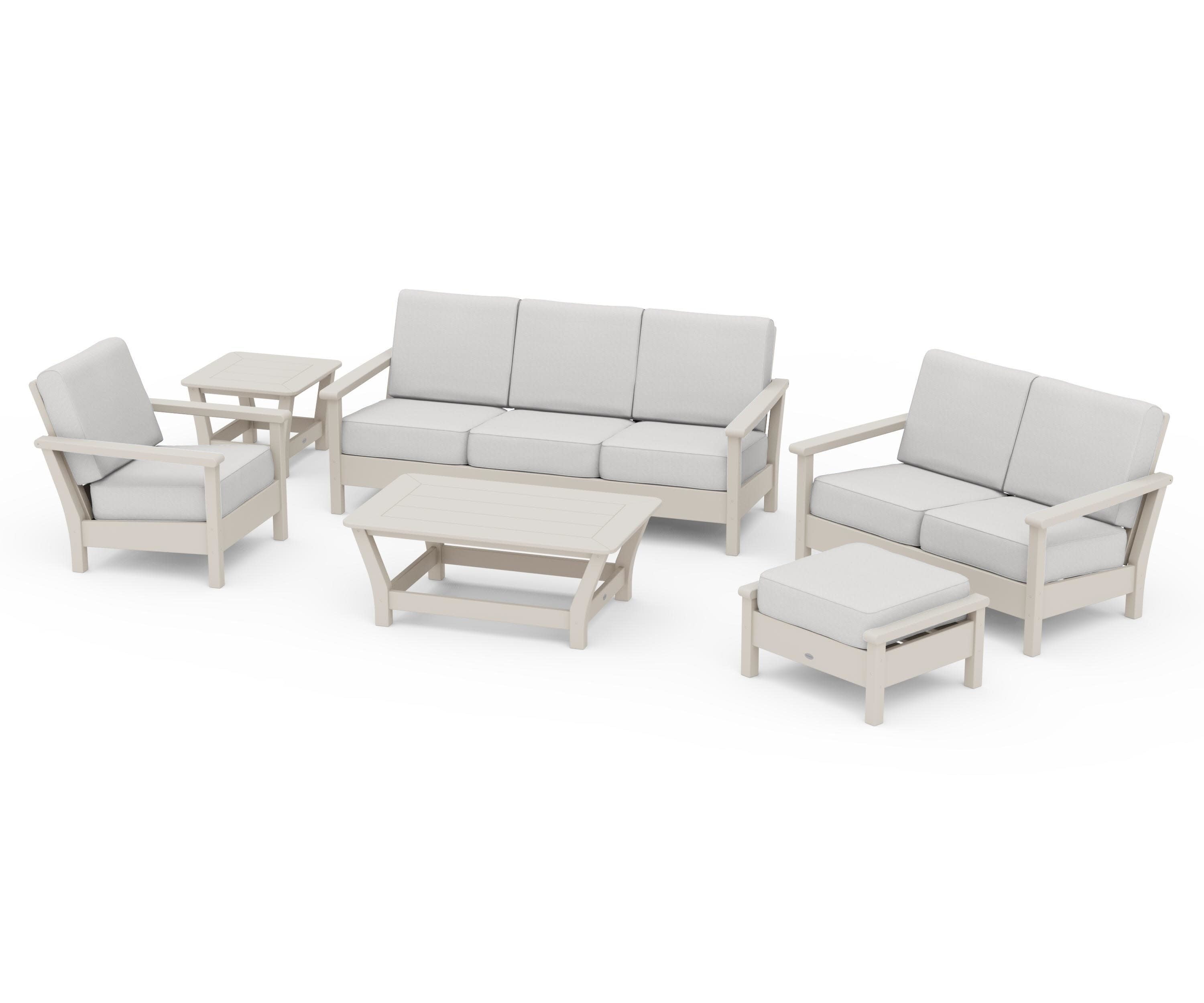 Harbour 6-Piece Outdoor Living Set in Sand / Diamond in the Rough