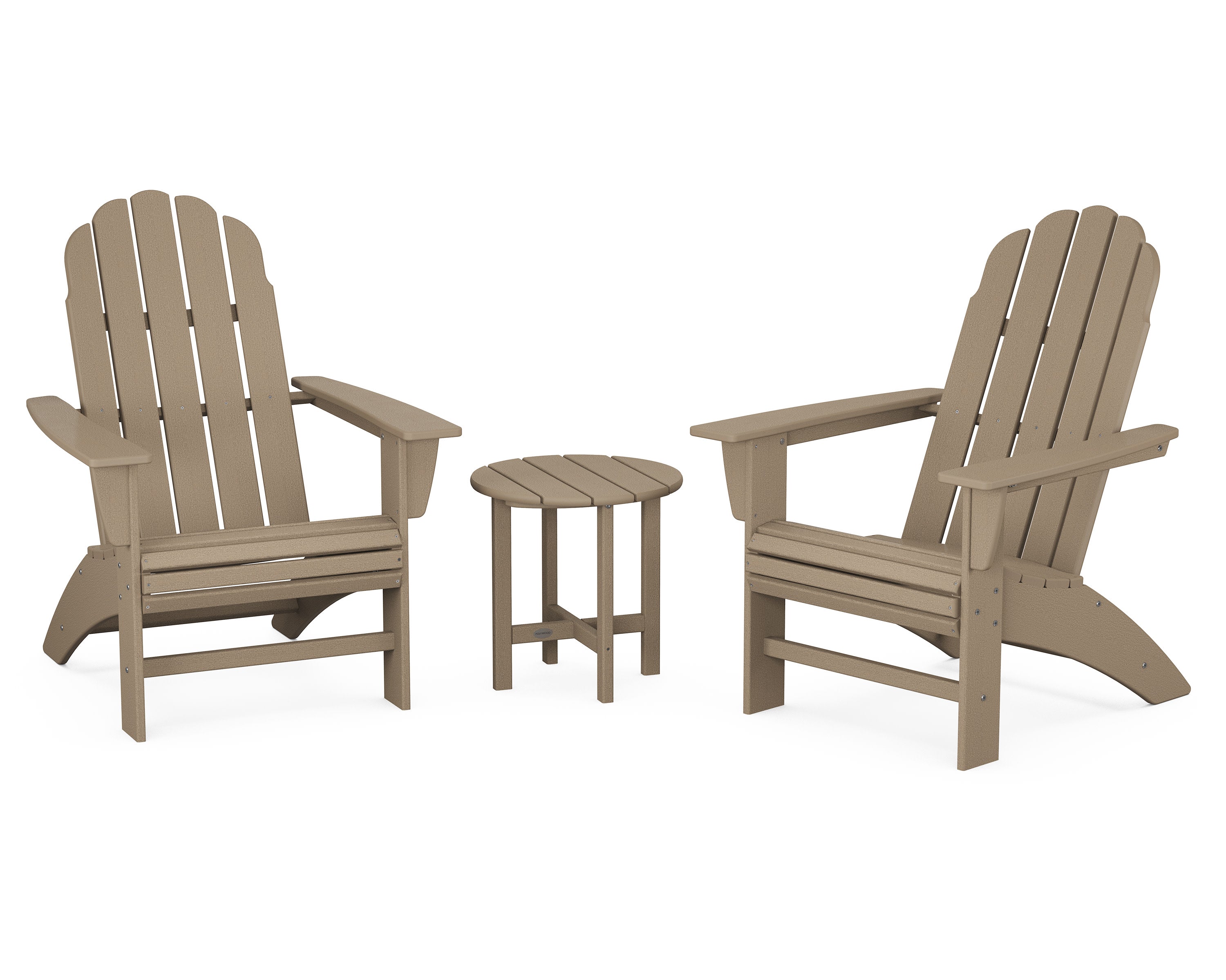 Vineyard 3-Piece Curveback Adirondack Set in Vintage Sahara