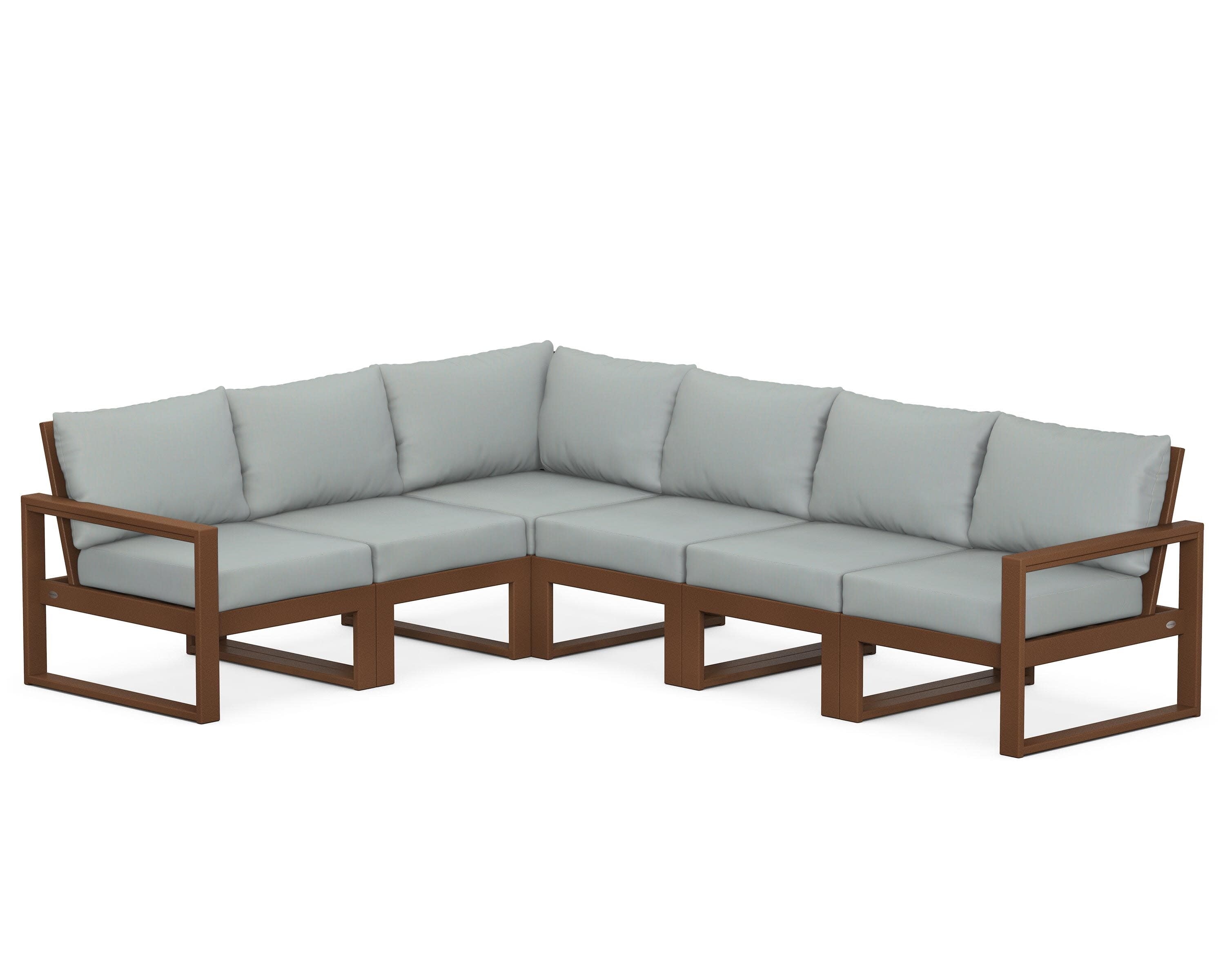 EDGE 6-Piece Modular Deep Seating Set in Teak / Spa