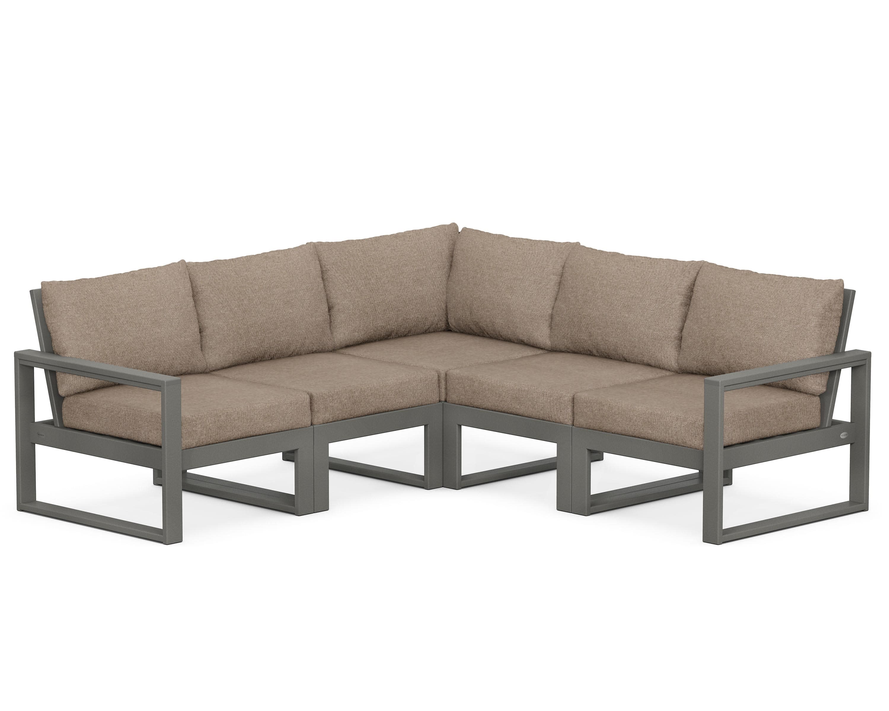 EDGE 5-Piece Modular Deep Seating Set in Slate Grey / Spiced Burlap