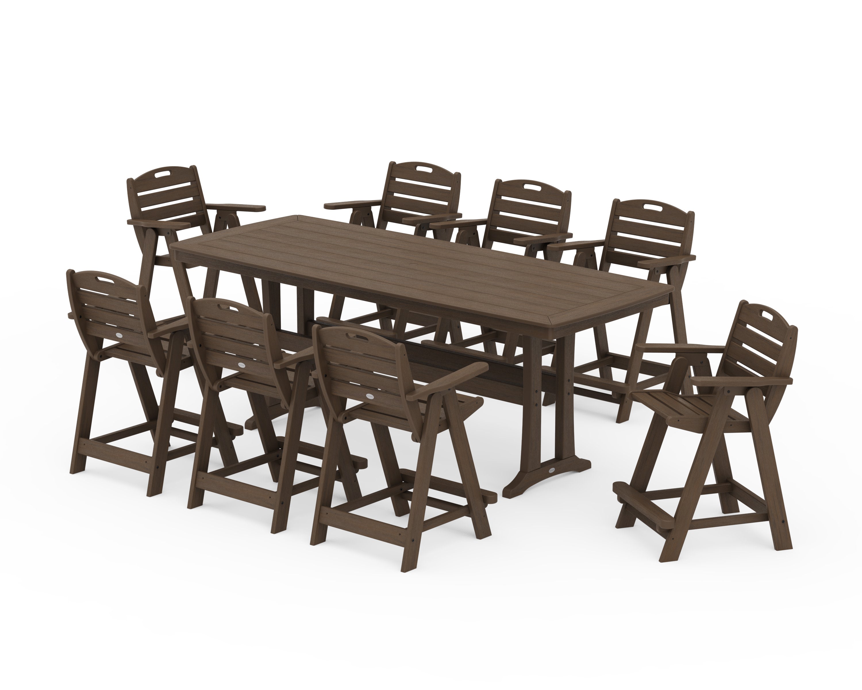 Nautical 9-Piece Counter Set with Trestle Legs in Kona