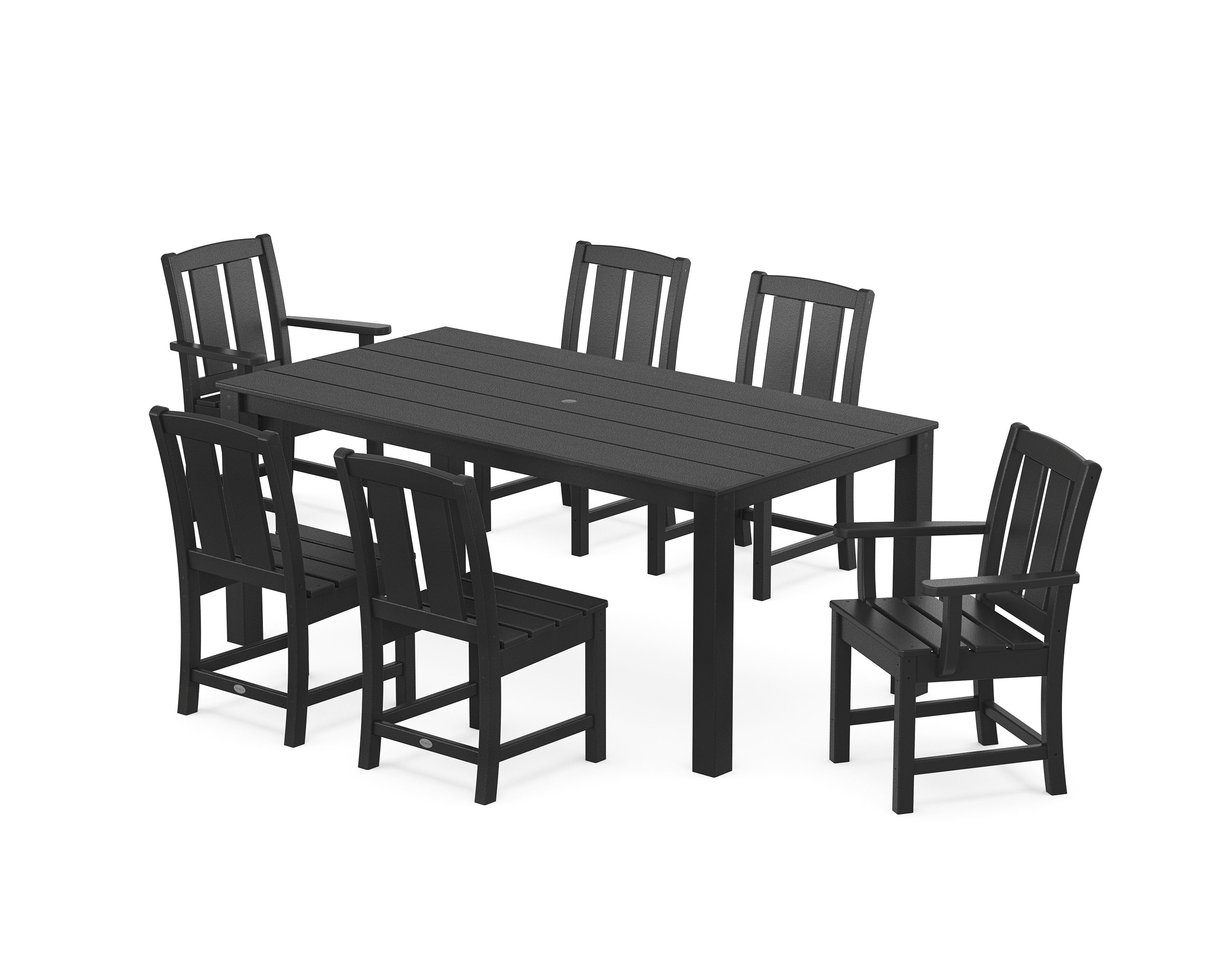 Mission 7-Piece Parsons Dining Set in Black