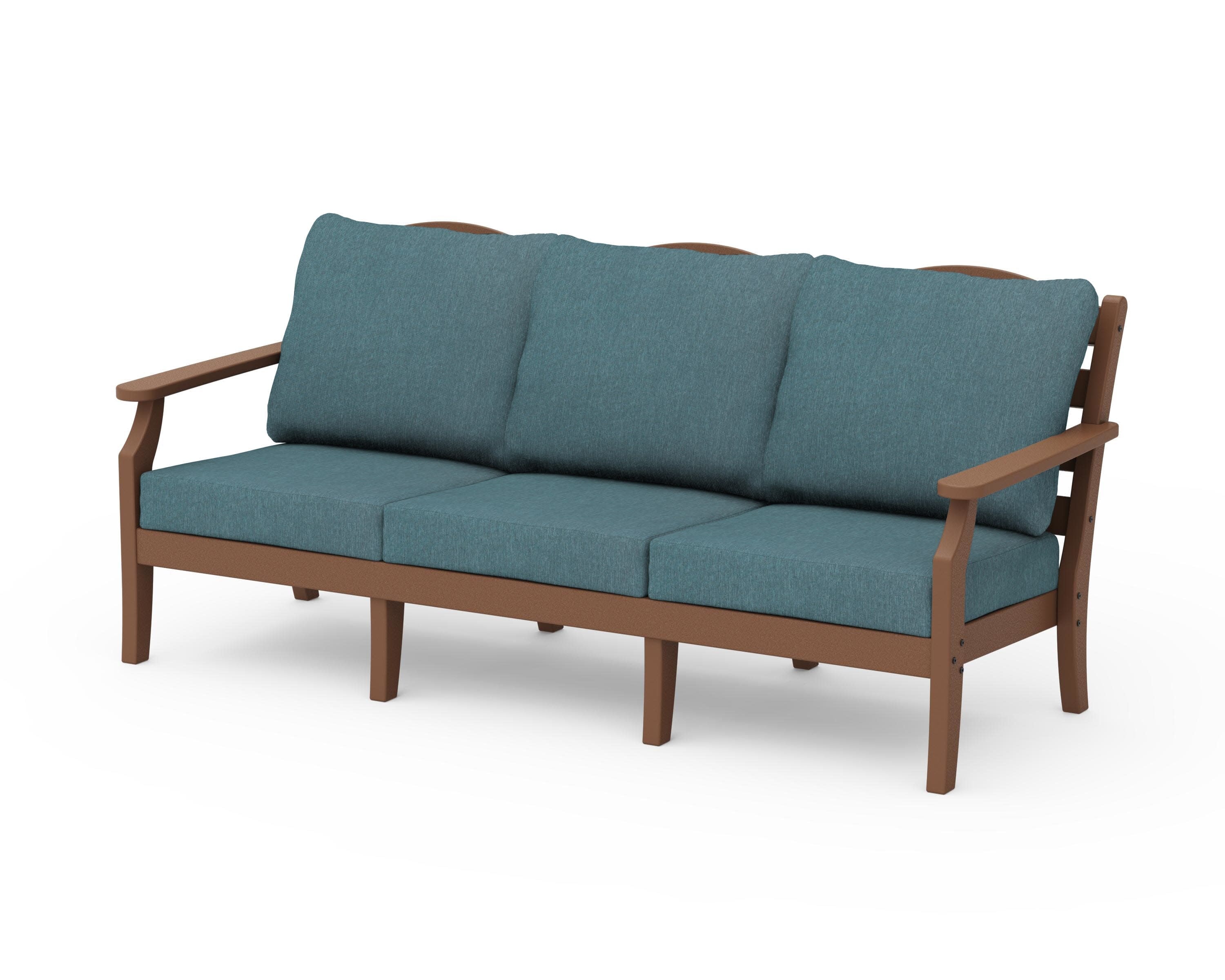 Savannah Deep Seating Sofa in Teak / Ocean Teal