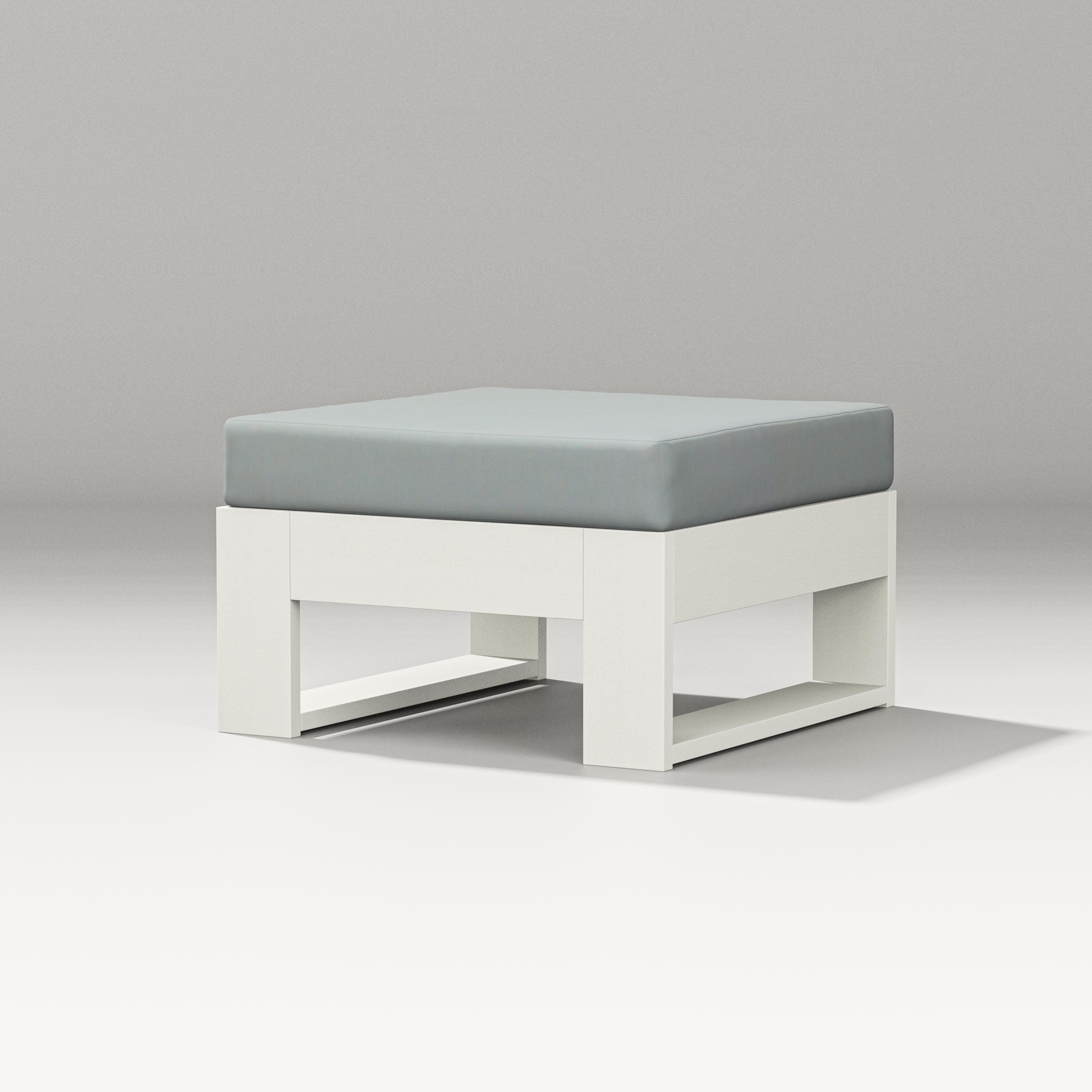 Latitude Lounge Ottoman in Vintage White / Spa