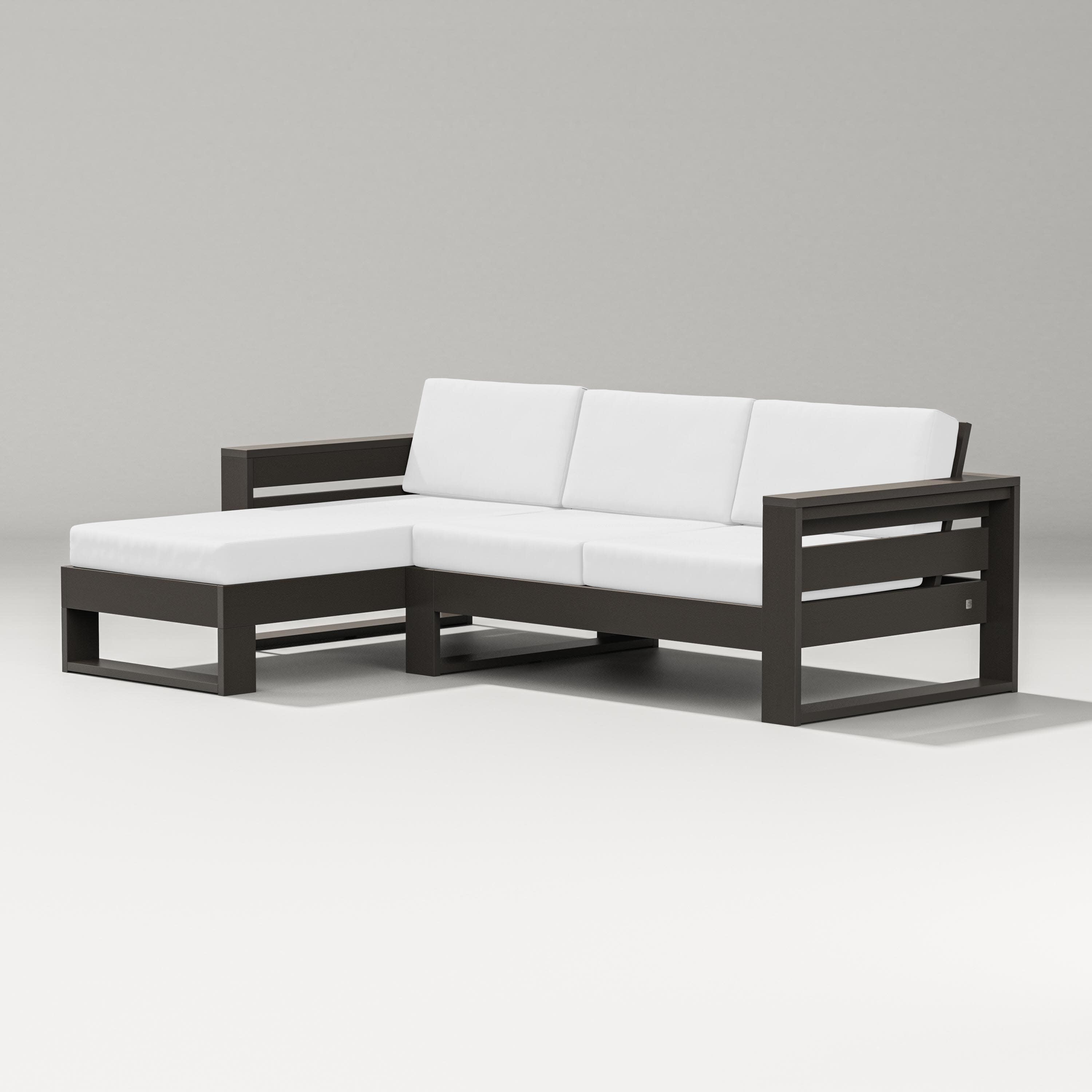 Latitude Left Chaise Sectional in Vintage Coffee / Natural
