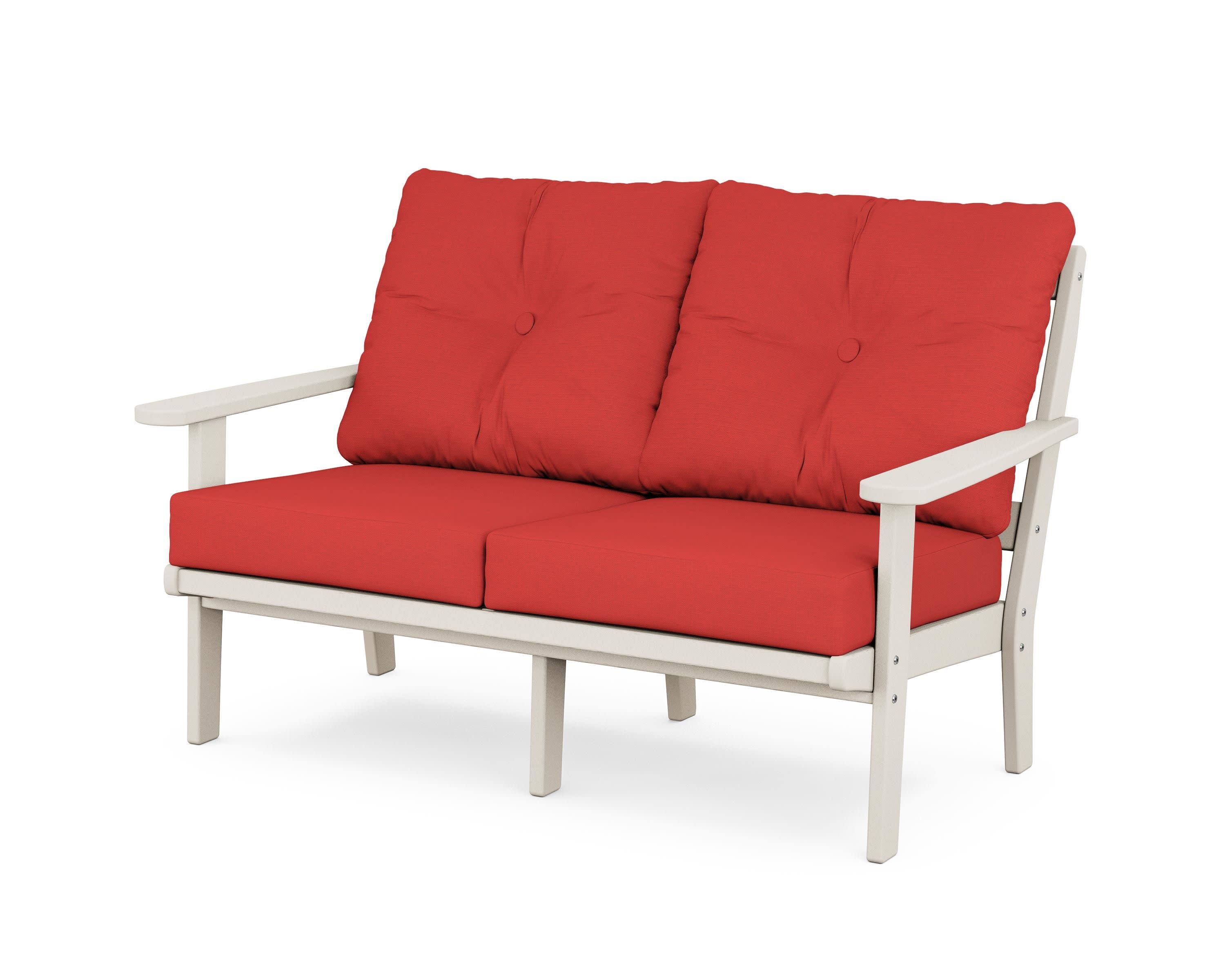 Mission Deep SeatingLoveseat in Sand / Crimson Linen