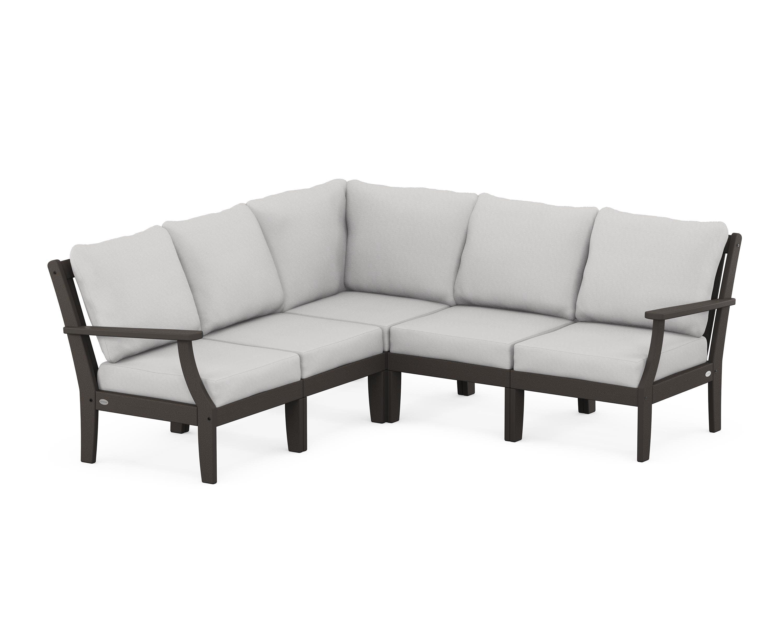 Braxton Modular 5-Piece Deep Seating Set in Vintage Coffee / Diamond in the Rough